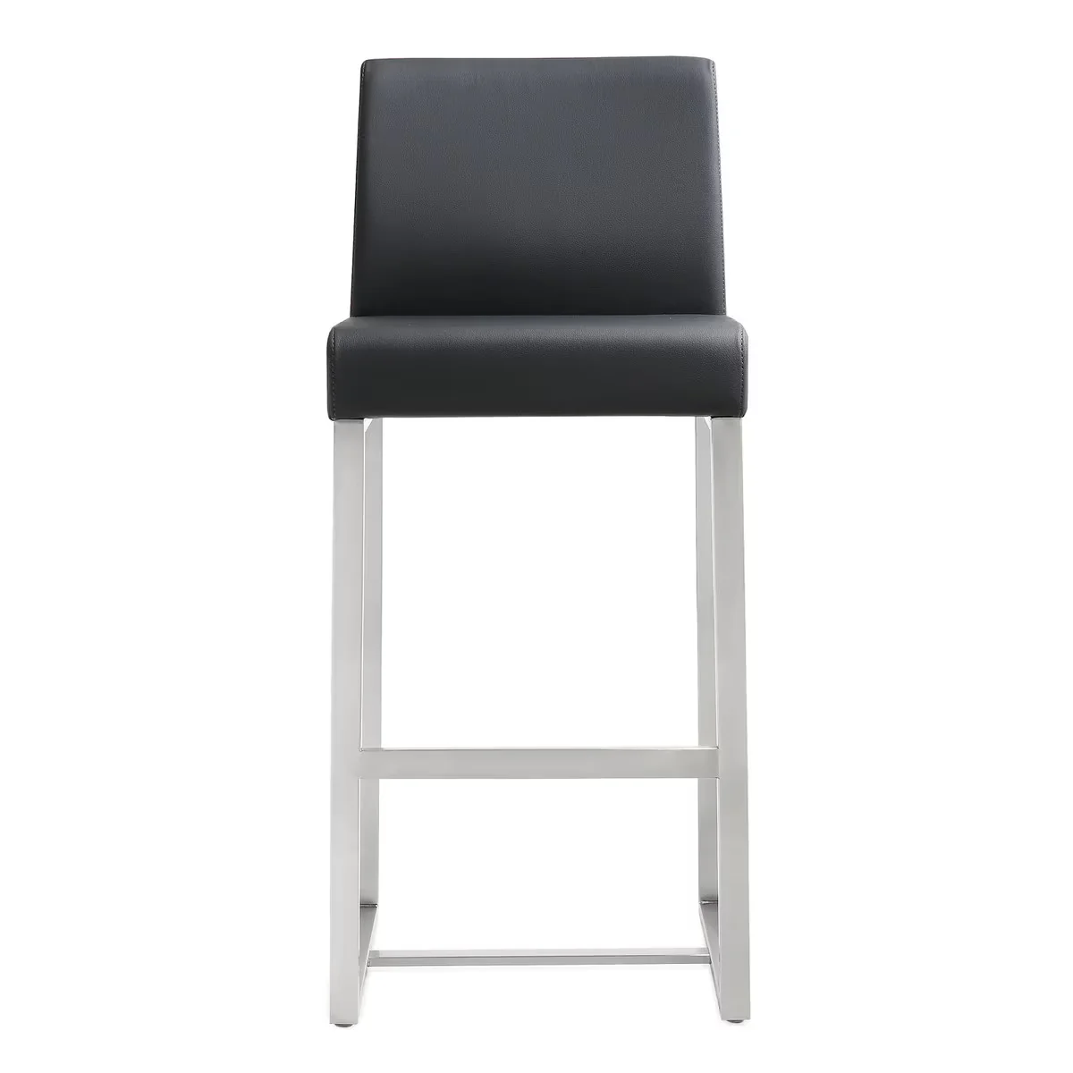 Denmark Performance Vegan Leather Stool with Silver Base - Set of 2 - Image 51