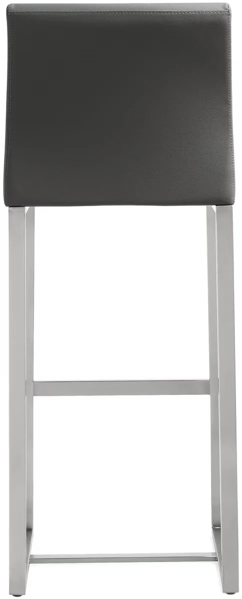 Denmark Performance Vegan Leather Stool with Silver Base - Set of 2 - Image 6