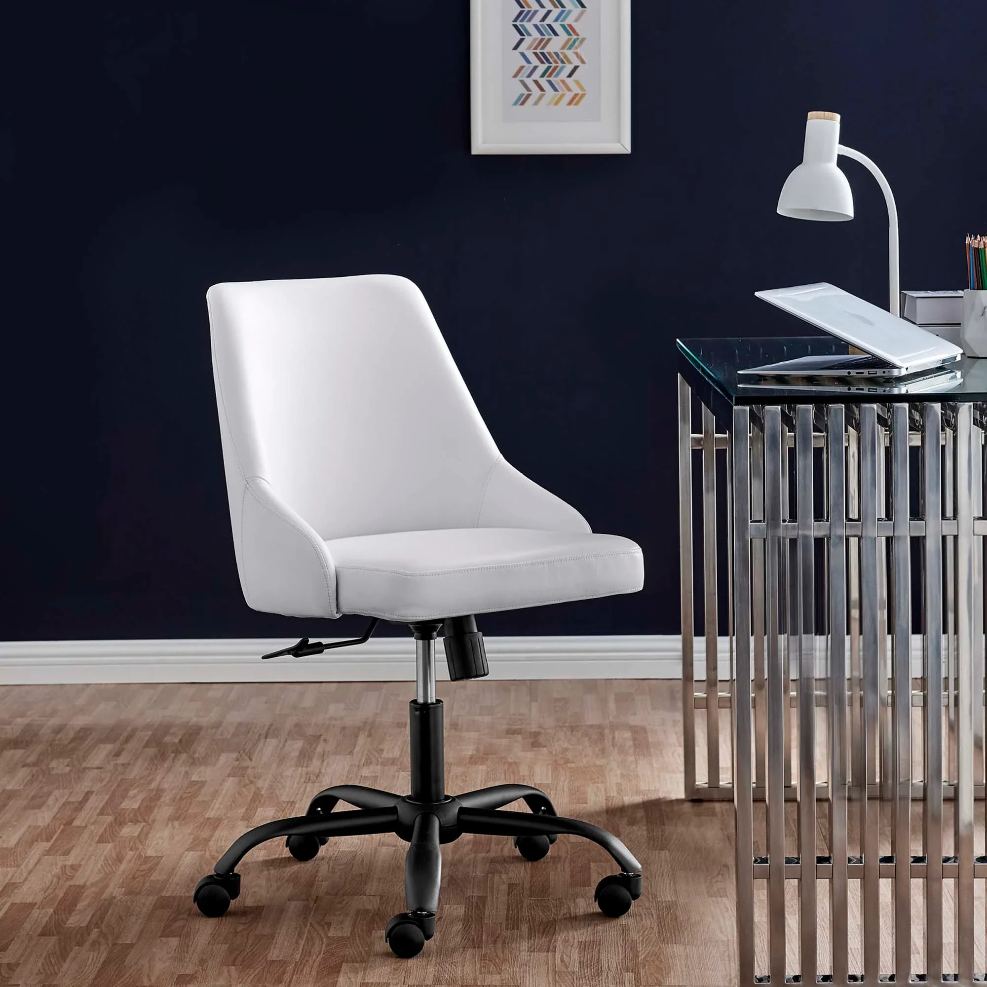 Designate Swivel Vegan Leather Office Chair - Image 16