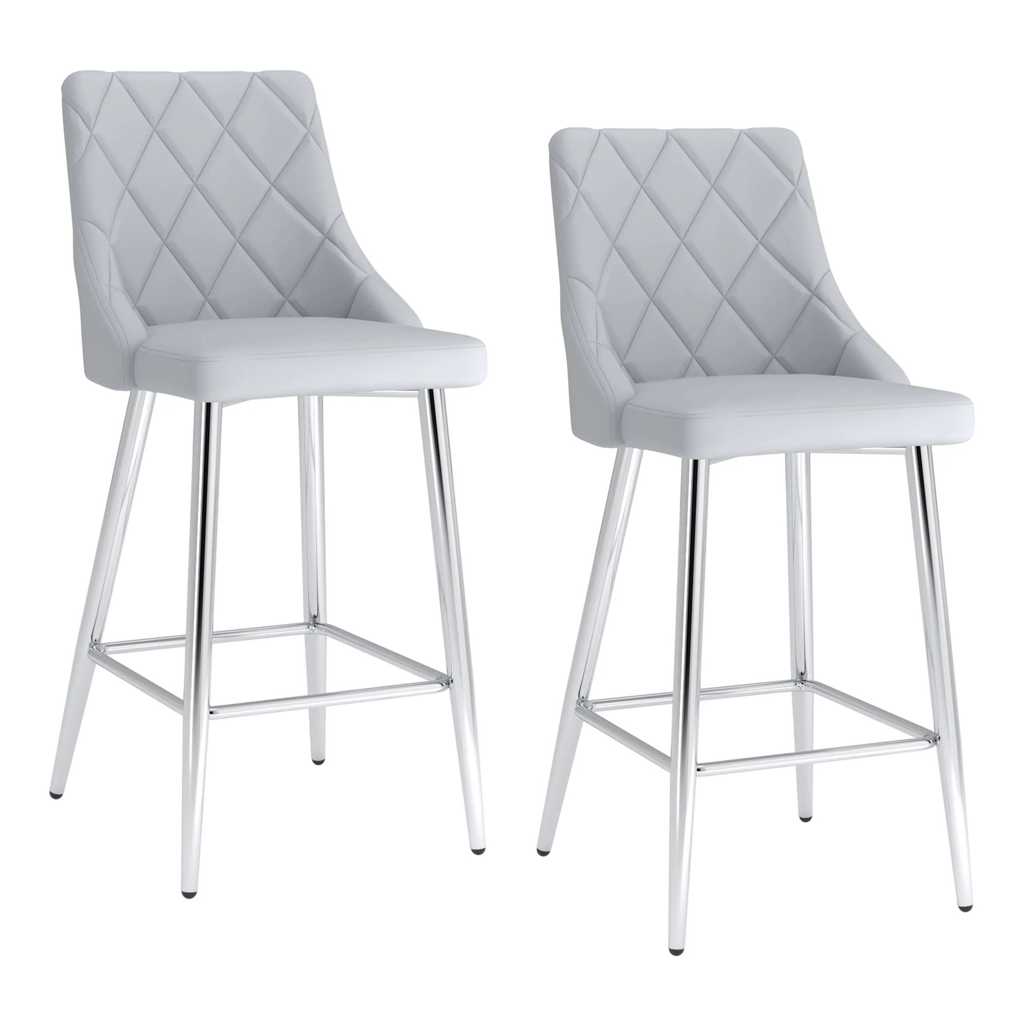 Devo 26" Counter Stool, set of 2, in Light Grey - Image 7