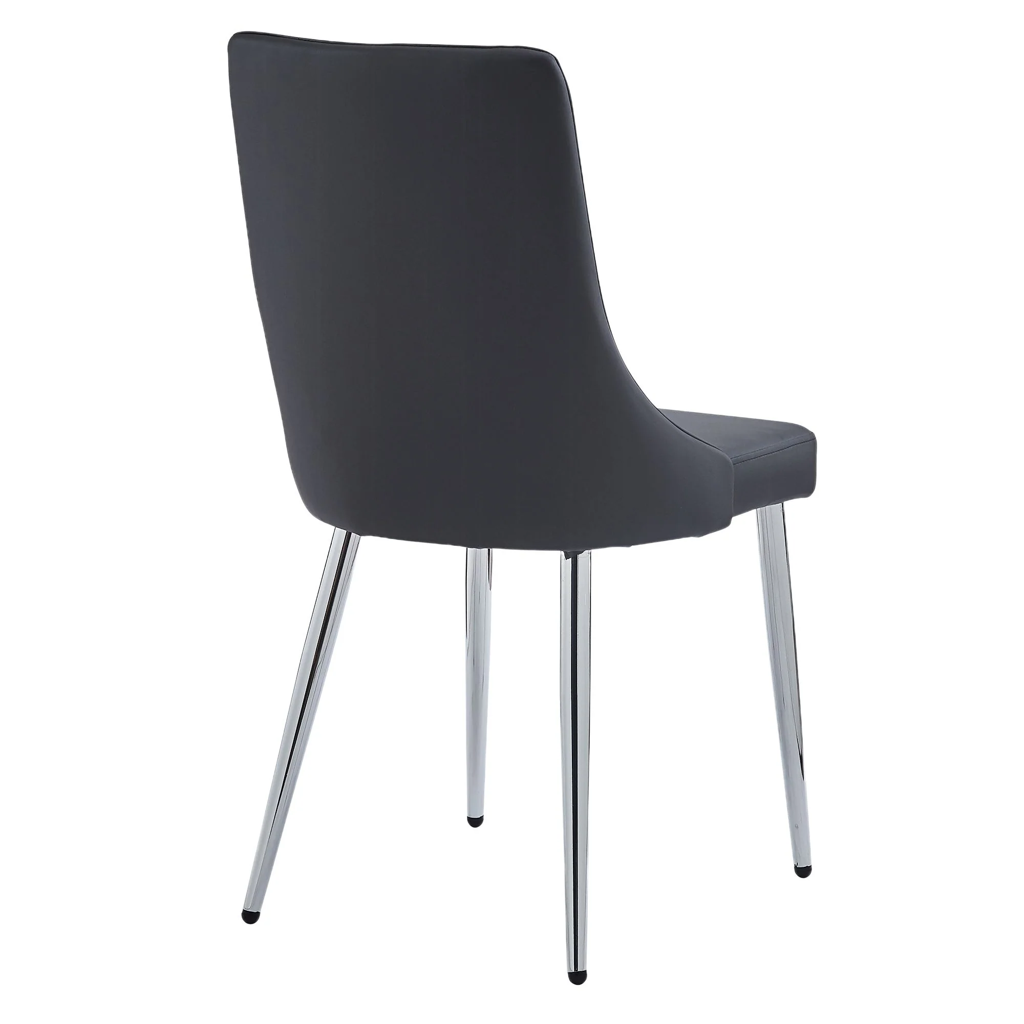 Devo Dining Chair, set of 2, in Black and Chrome - Image 3