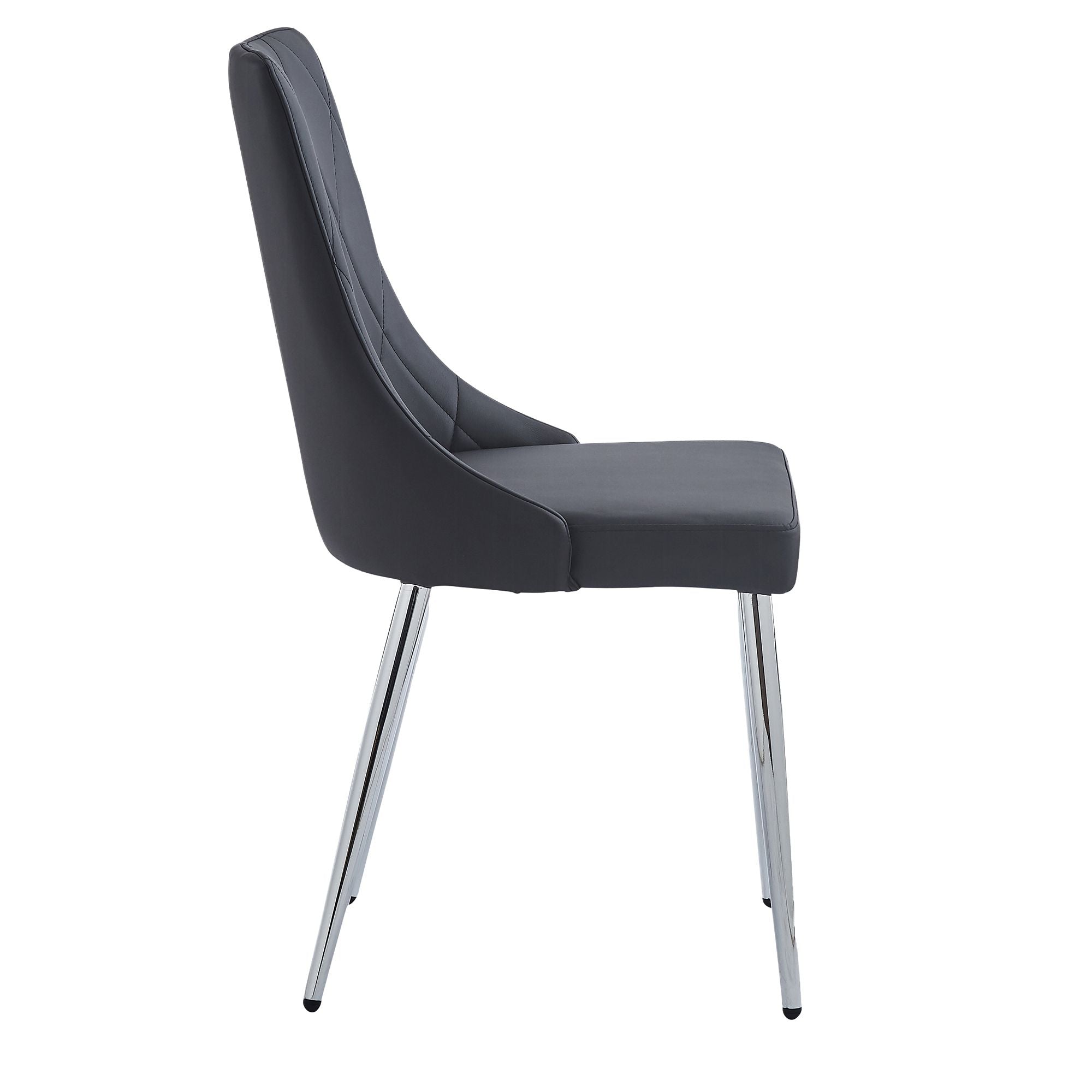 Devo Dining Chair, set of 2, in Black and Chrome - Image 4