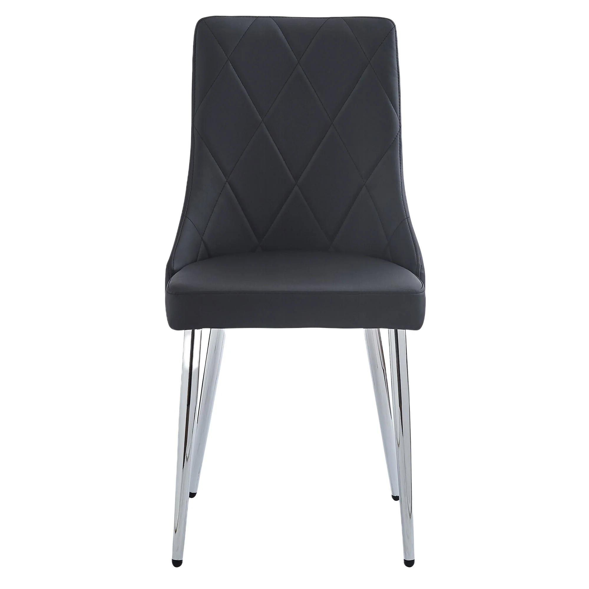 Devo Dining Chair, set of 2, in Black and Chrome - Image 5