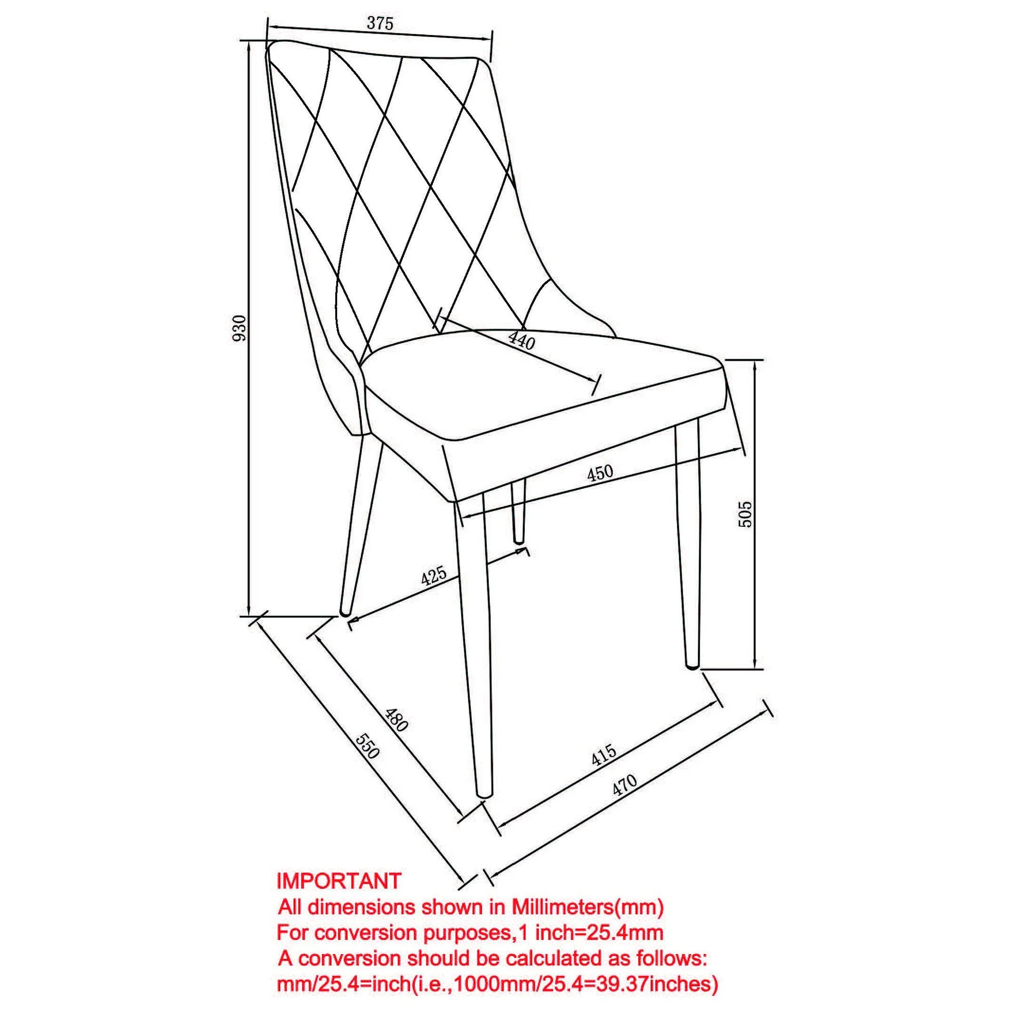 Devo Dining Chair, set of 2, in Black and Chrome - Image 8