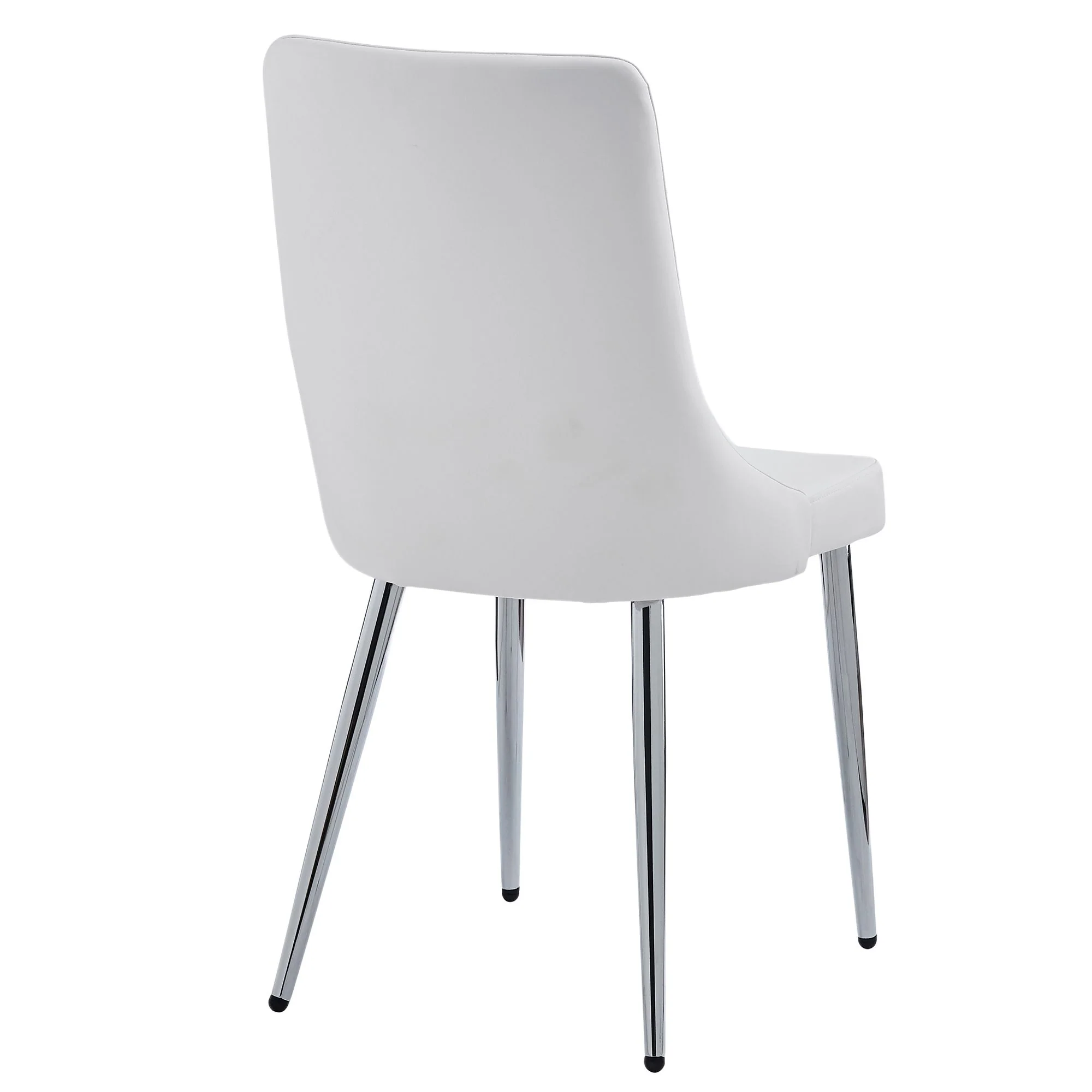 Devo Dining Chair, set of 2, in White and Chrome - Image 3