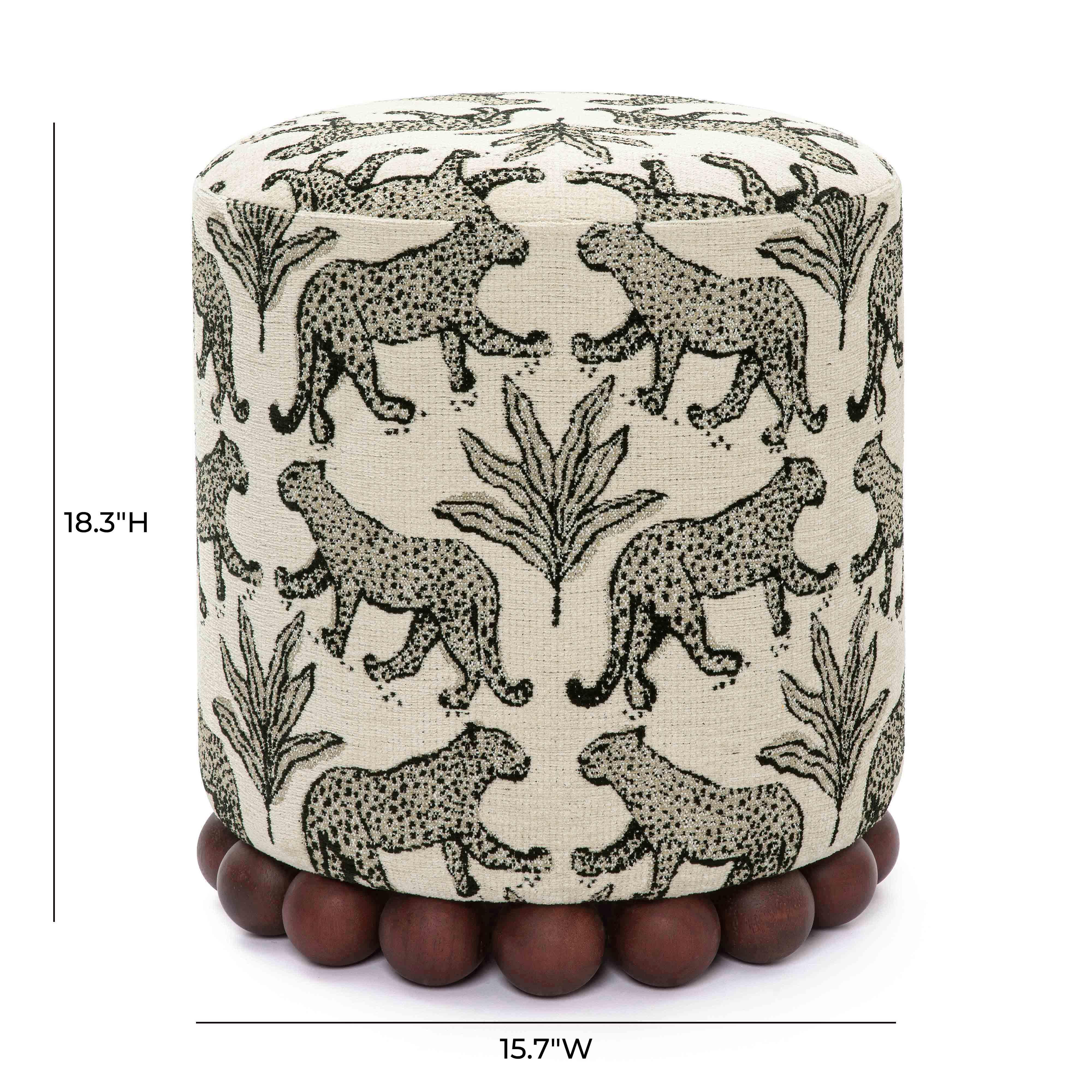 Dex Leopard Performance Jacquard Ottoman - Image 6