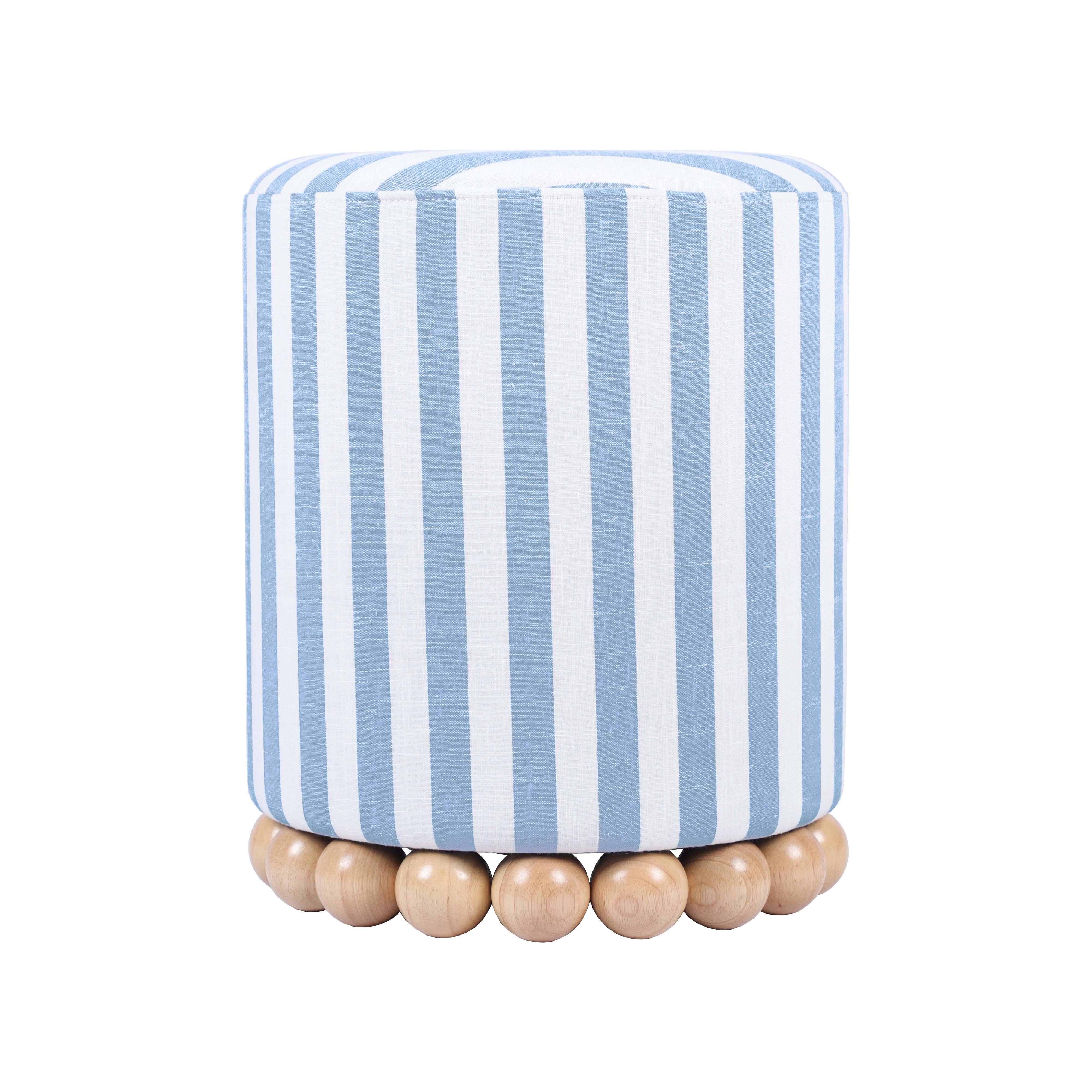 Dex Striped Linen Ottomans - Image 10