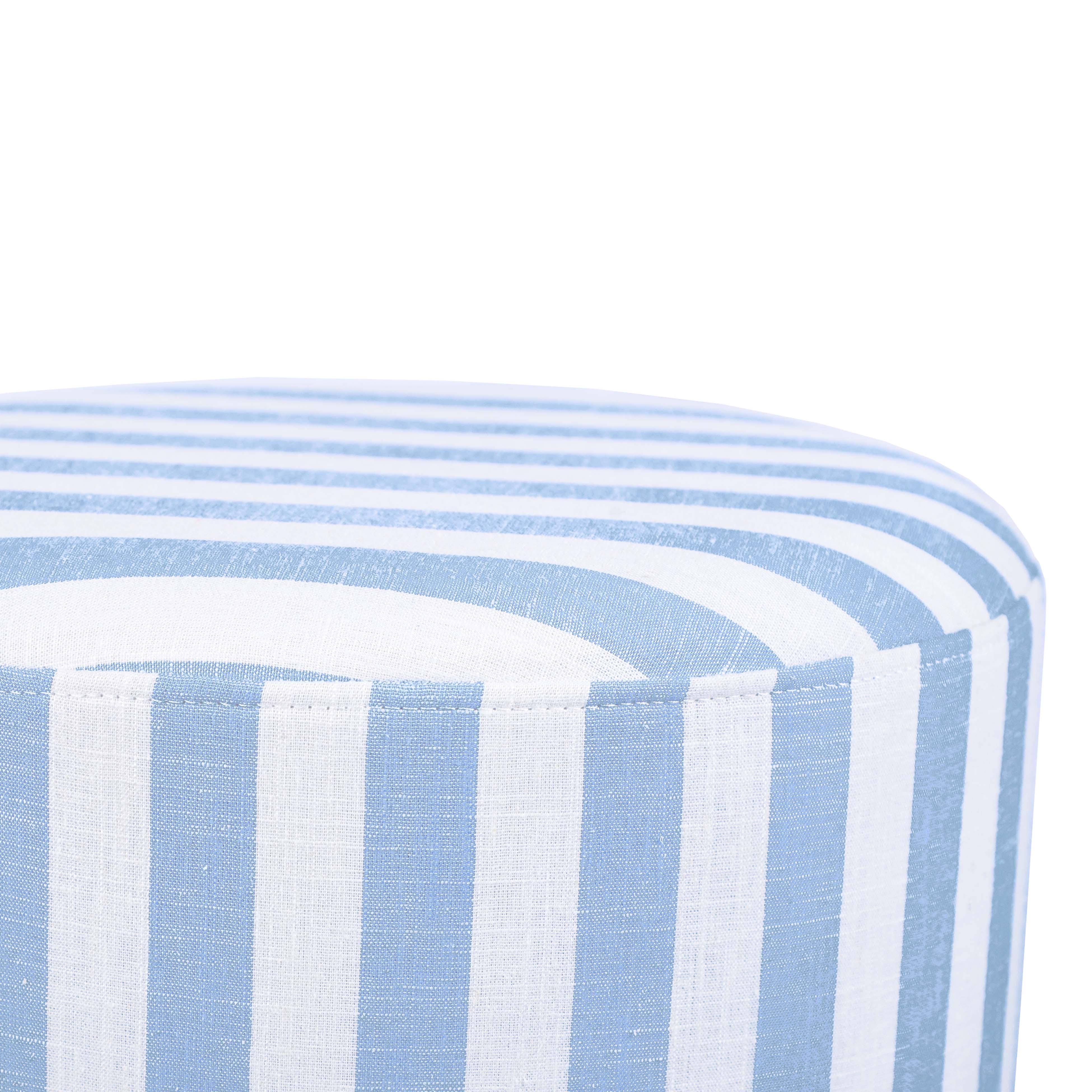 Dex Striped Linen Ottomans - Image 12