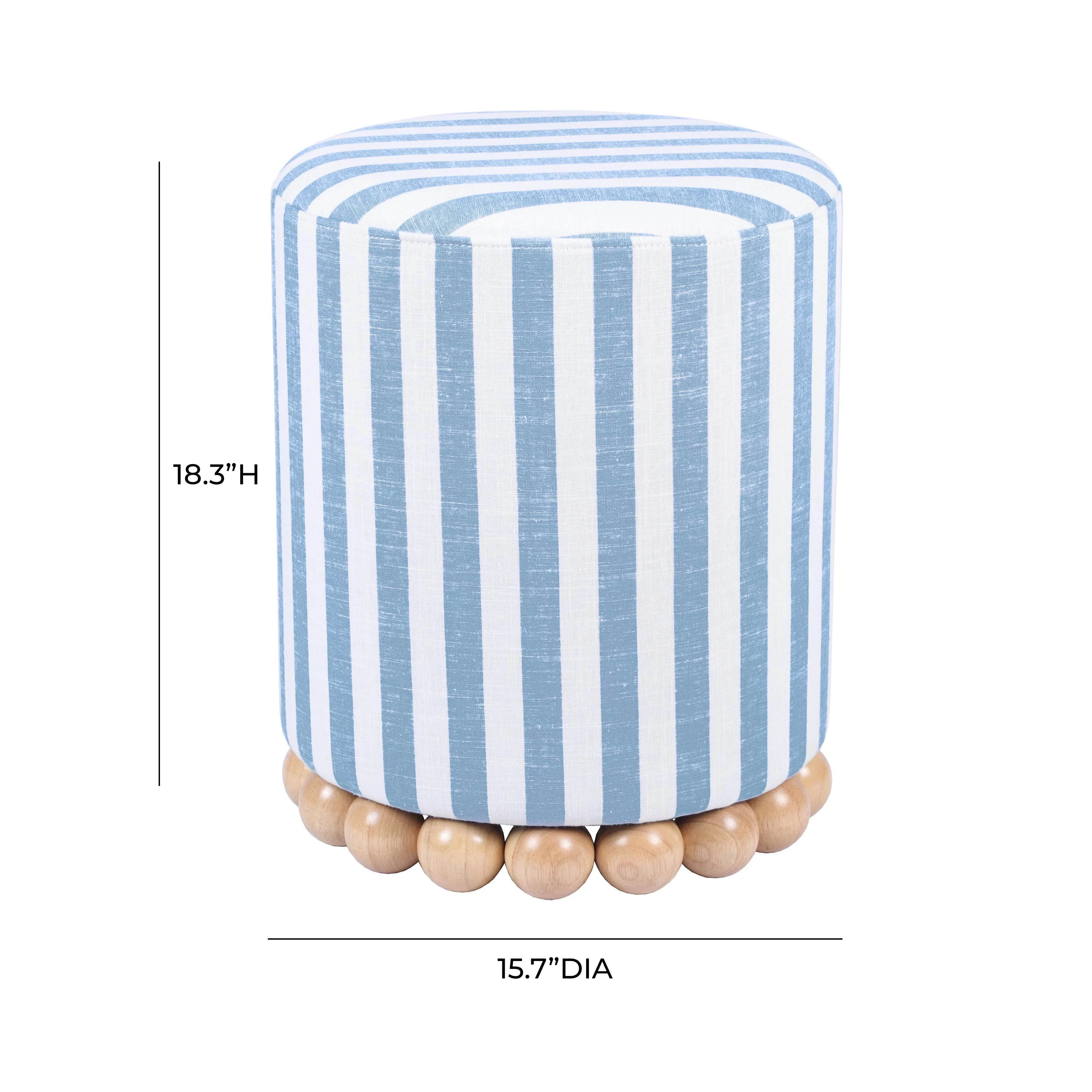 Dex Striped Linen Ottomans - Image 14