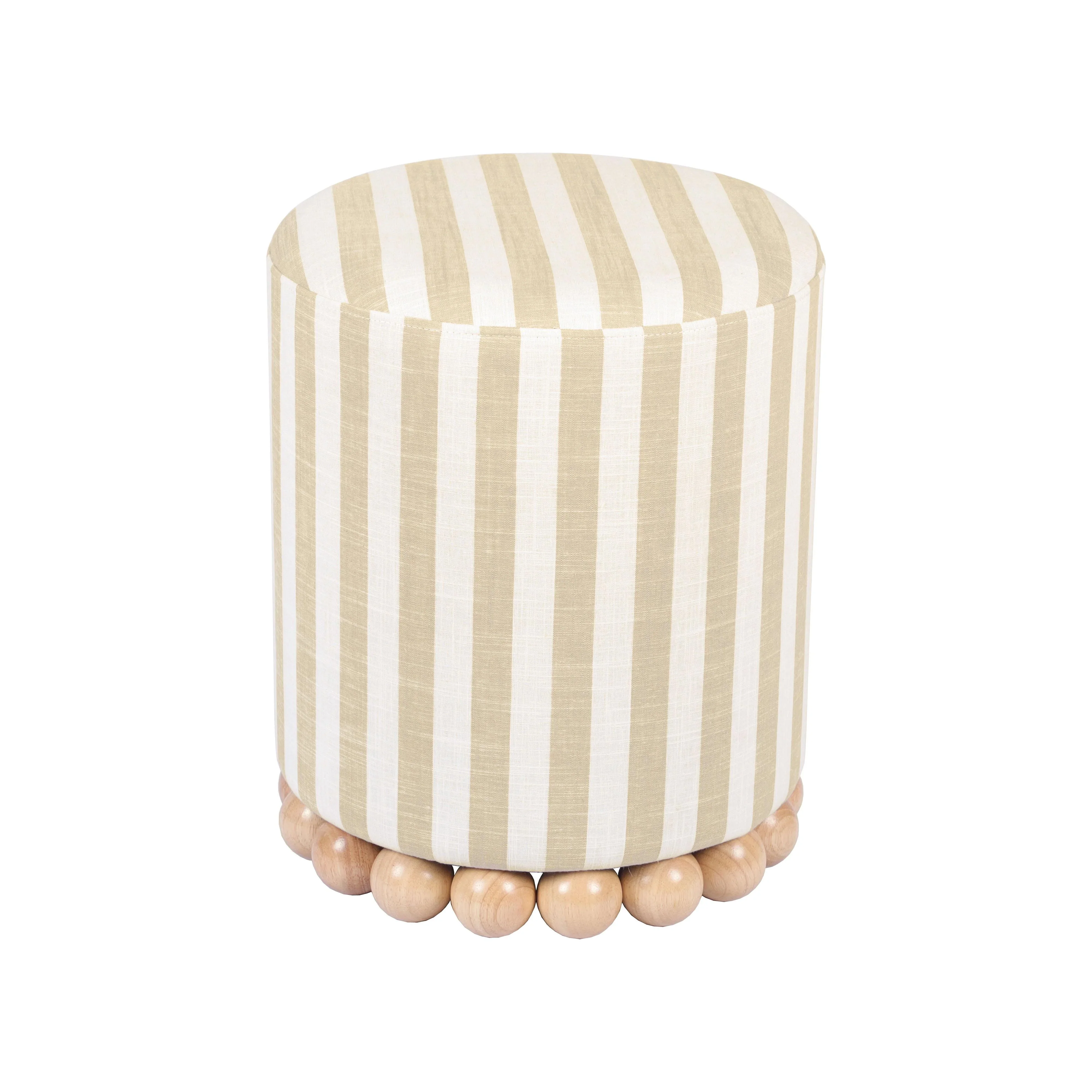 Dex Striped Linen Ottomans - Image 4
