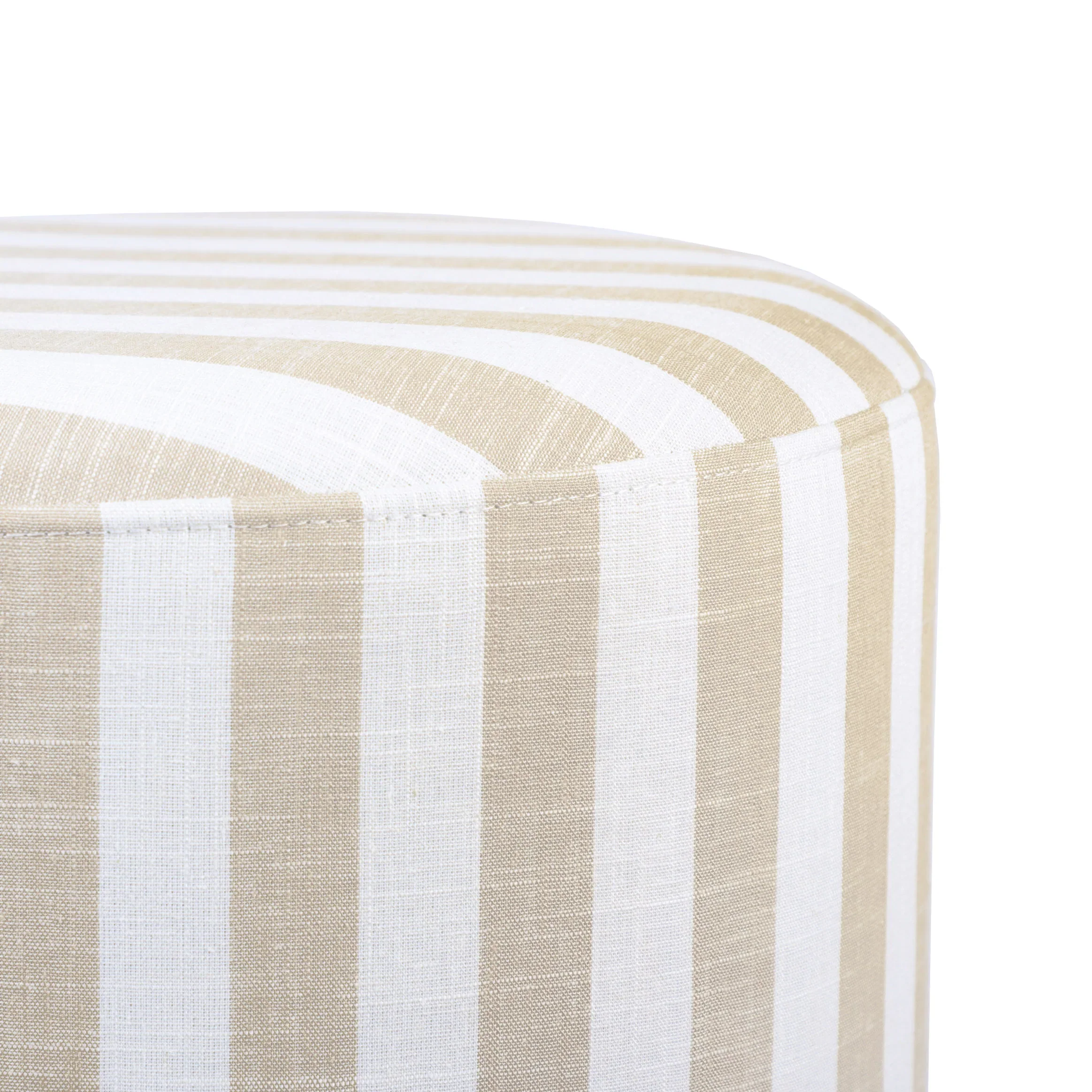 Dex Striped Linen Ottomans - Image 5