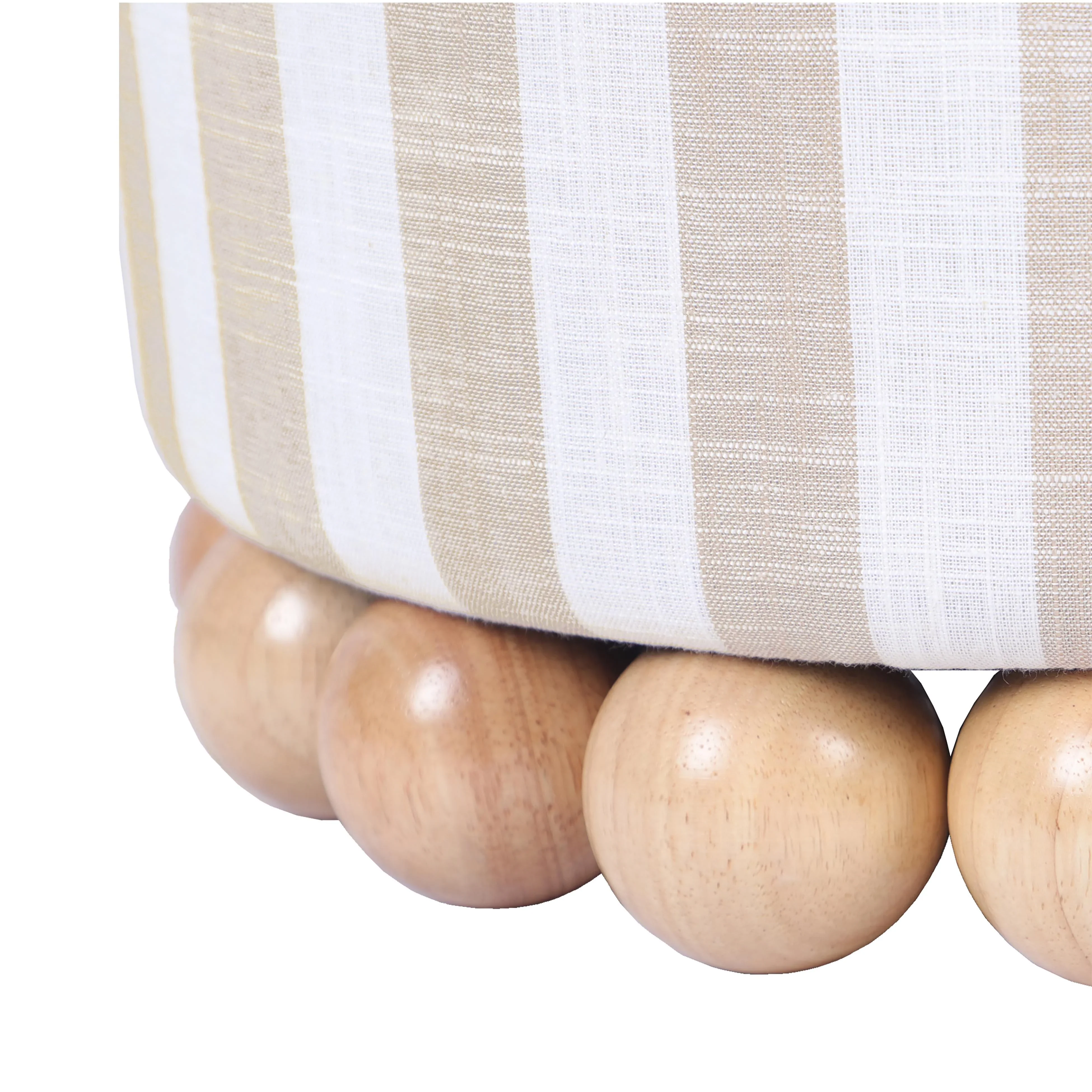 Dex Striped Linen Ottomans - Image 6