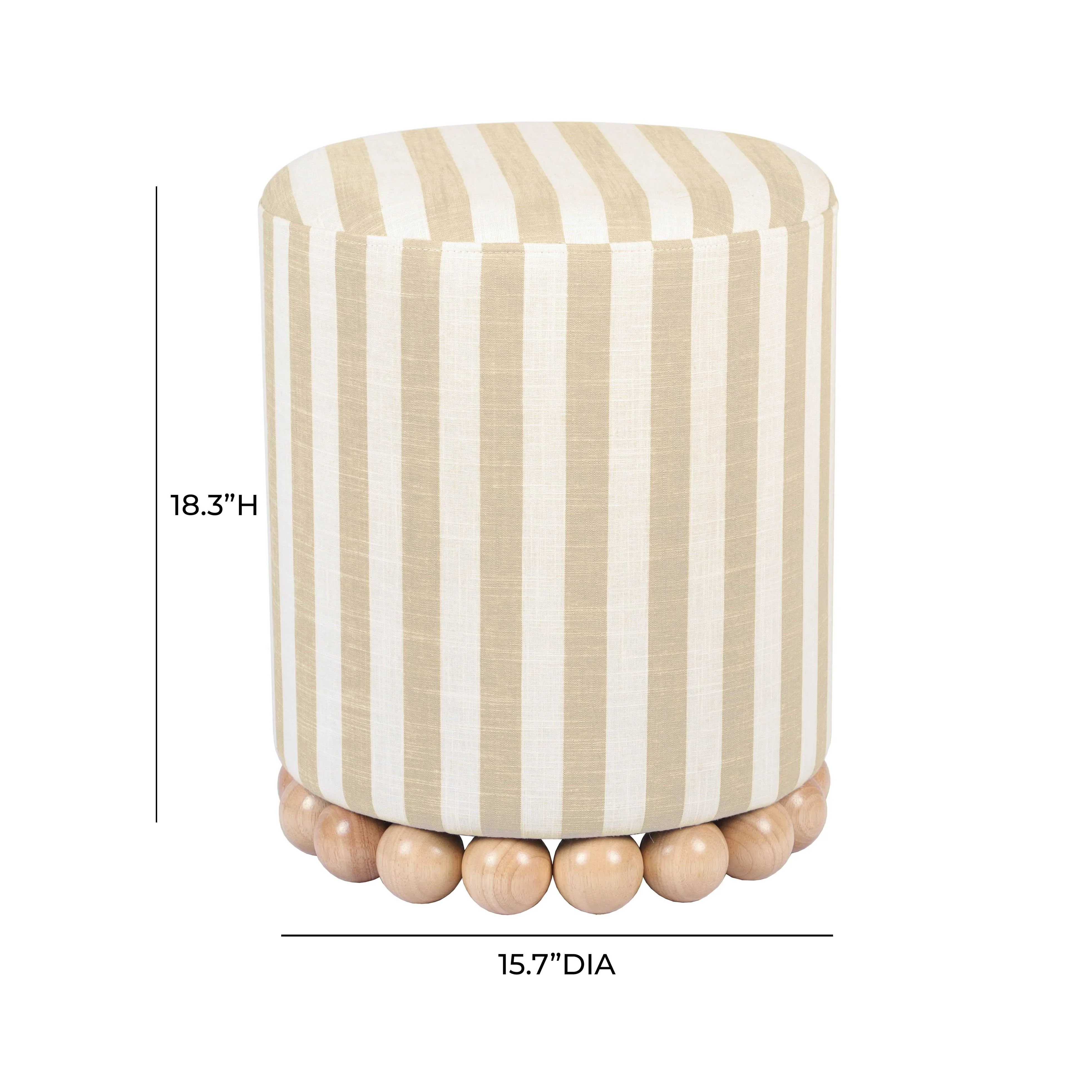 Dex Striped Linen Ottomans - Image 7