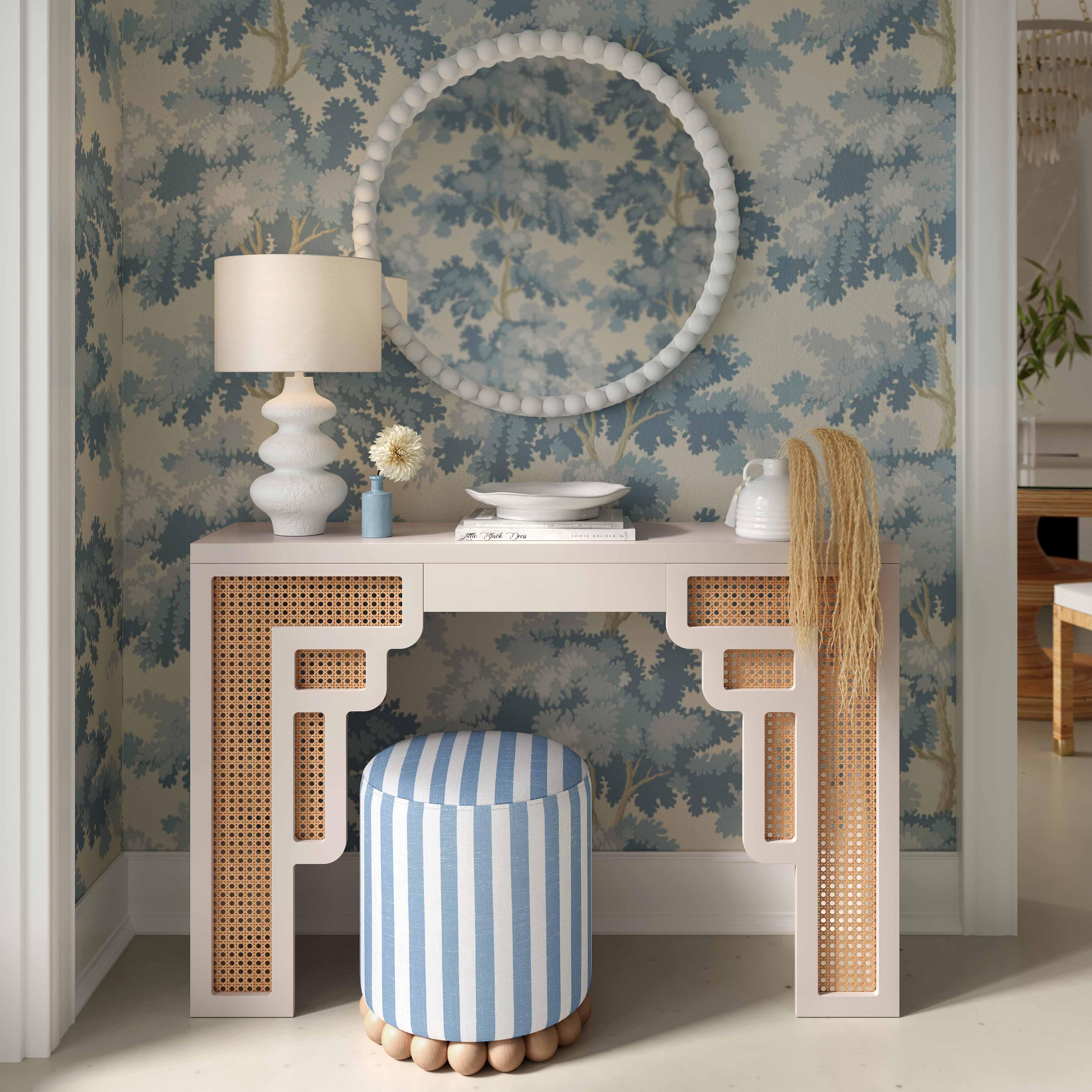Dex Striped Linen Ottomans - Image 9
