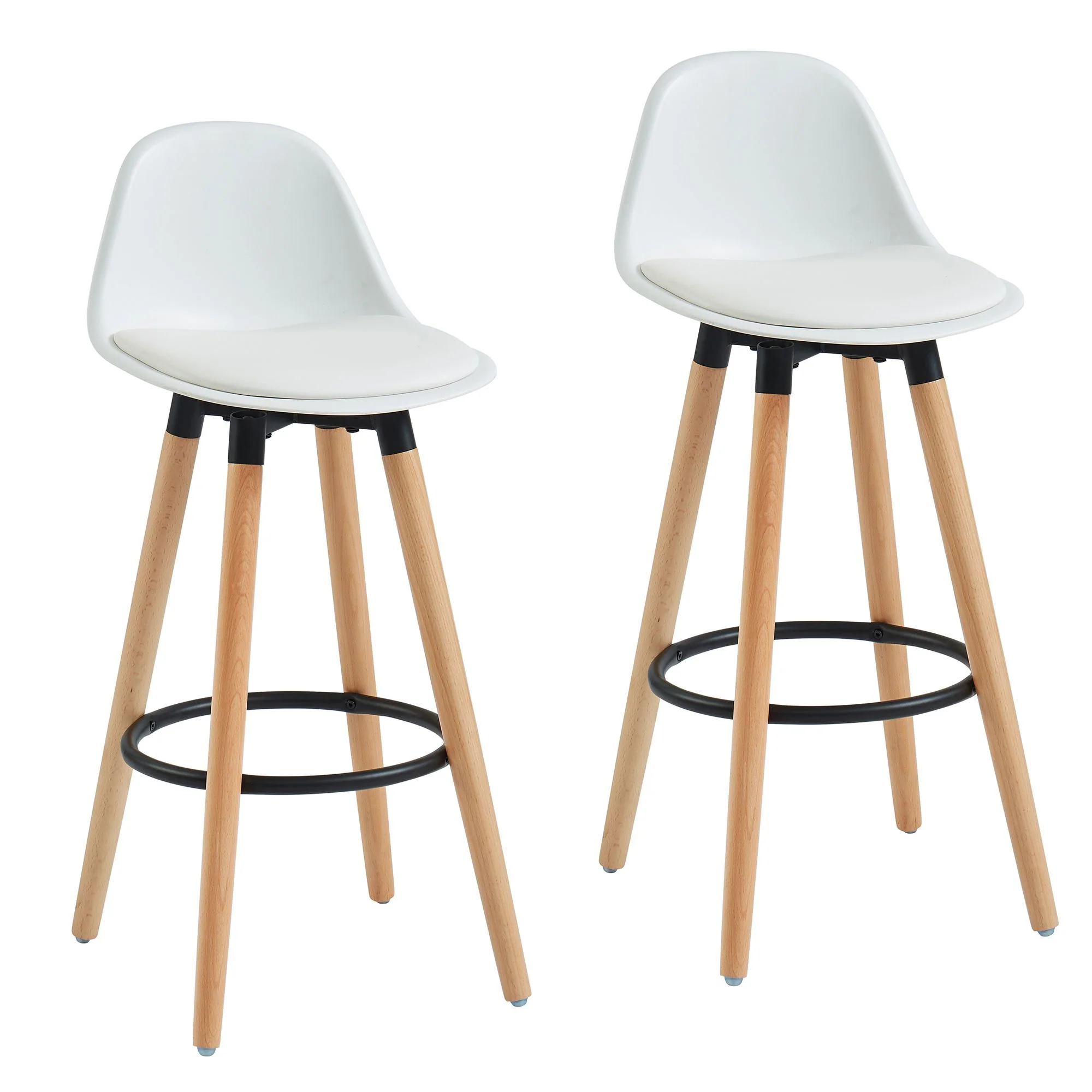 Diablo 26" Counter Stool, set of 2, in White and Natural - Image 7