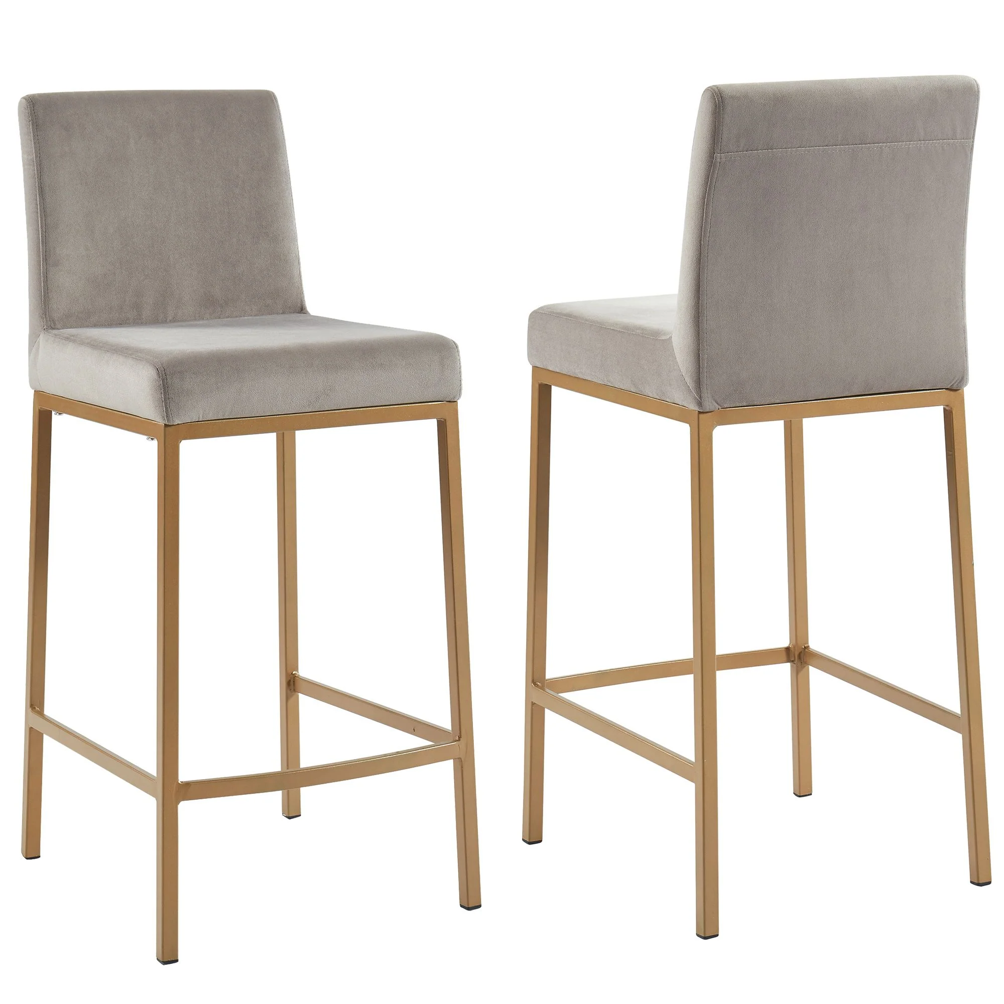 Diego 26" Counter Stool, set of 2, in Grey and Aged Gold Leg - Image 7