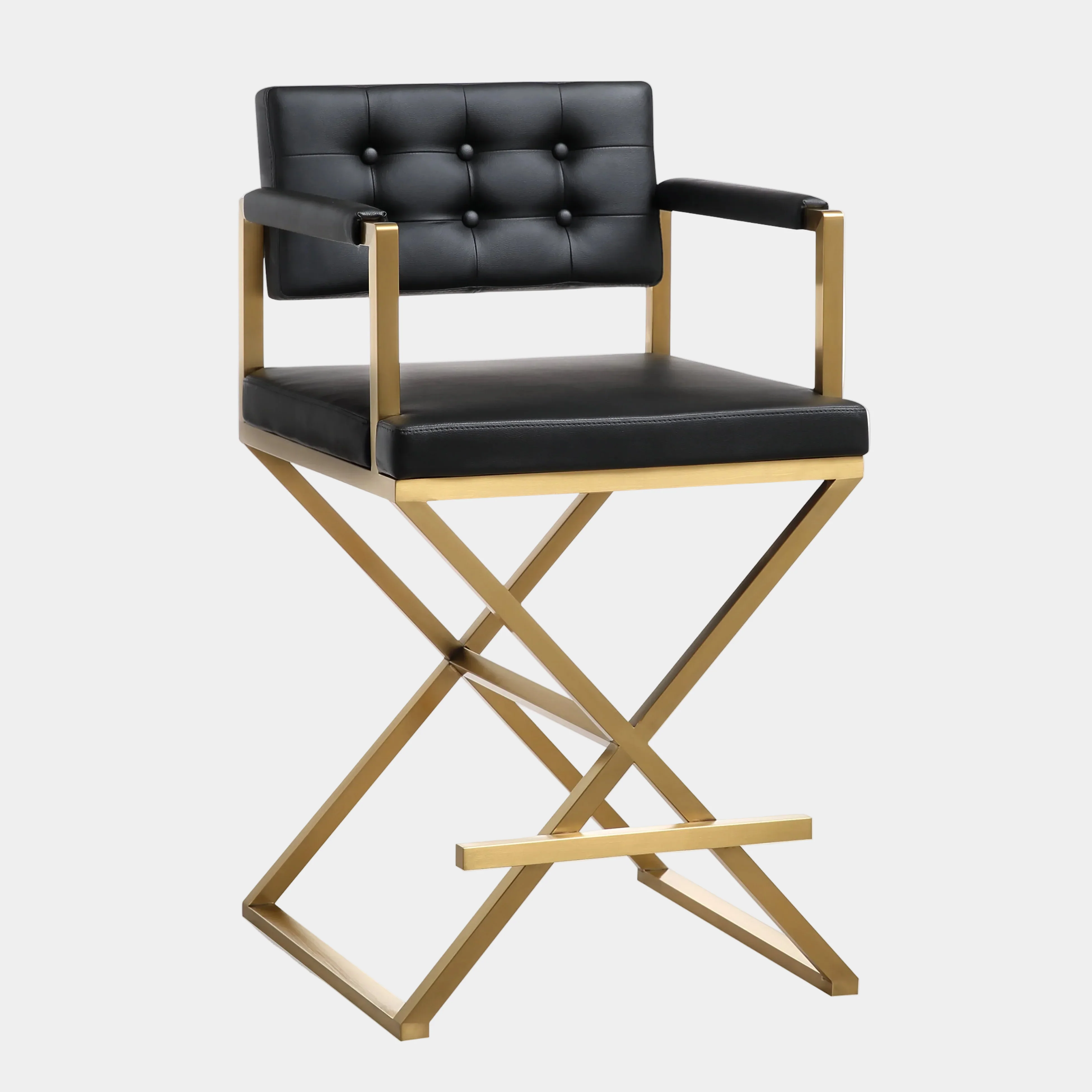 Director Performance Vegan Leather Stool with Gold Base - Image 10