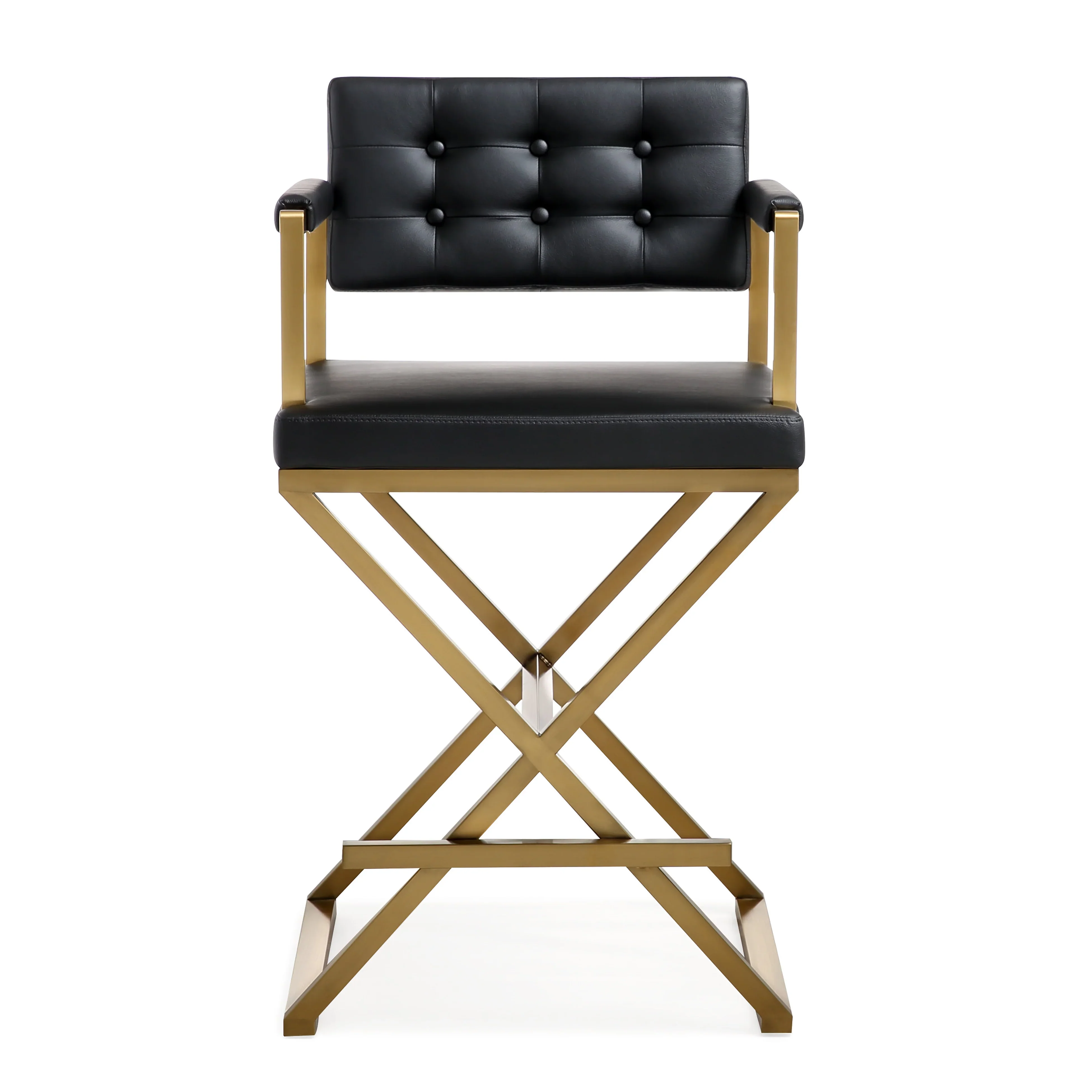 Director Performance Vegan Leather Stool with Gold Base - Image 12