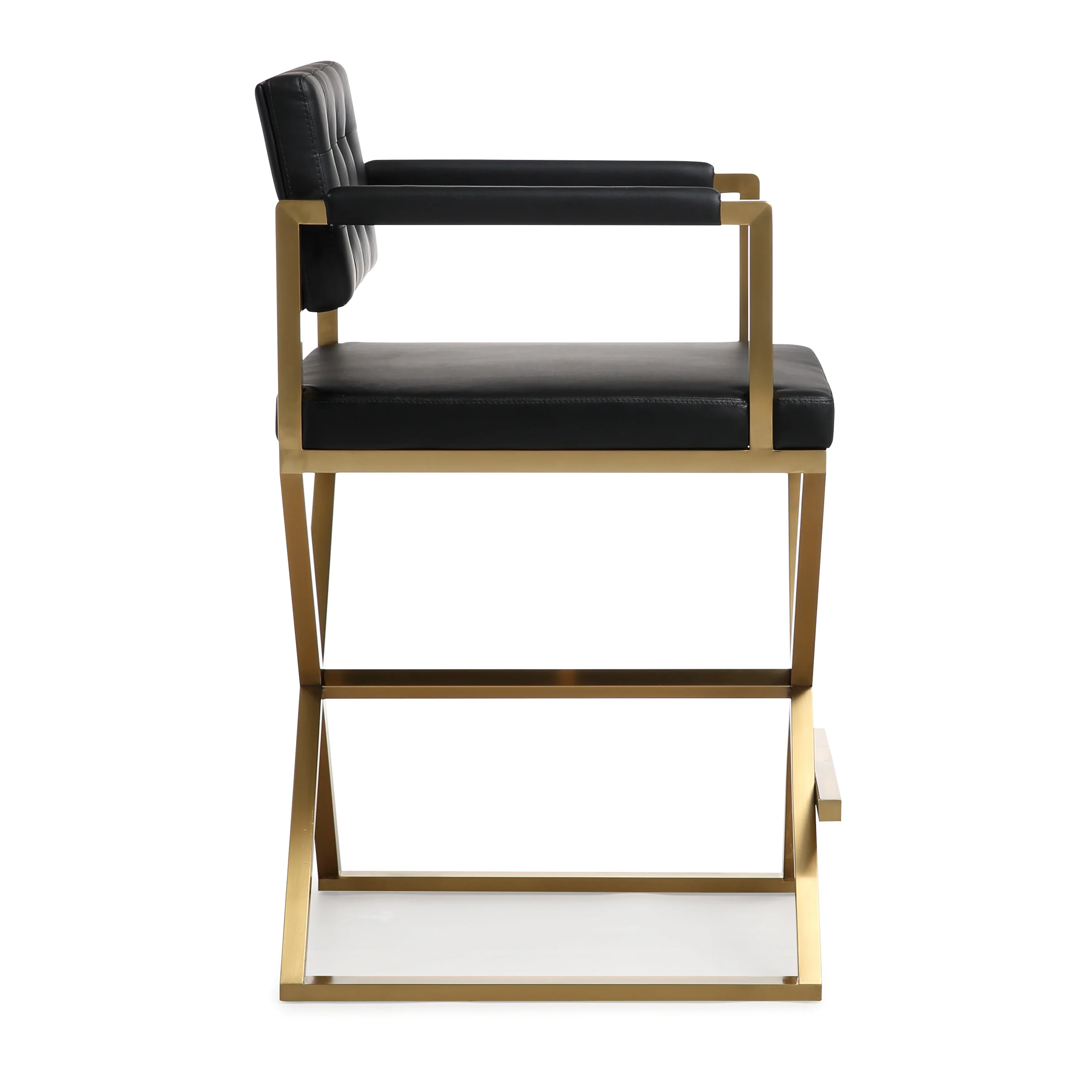 Director Performance Vegan Leather Stool with Gold Base - Image 13