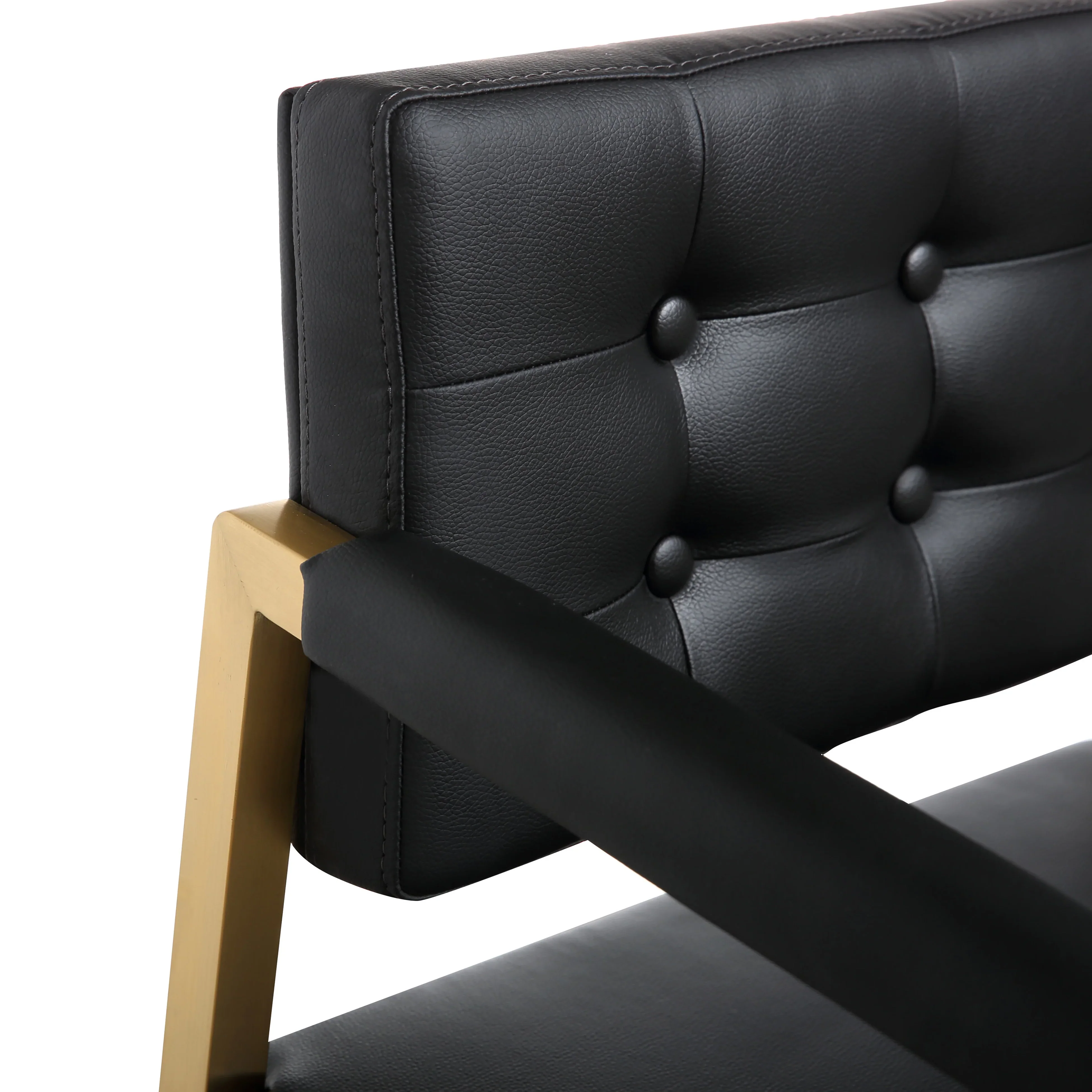 Director Performance Vegan Leather Stool with Gold Base - Image 17