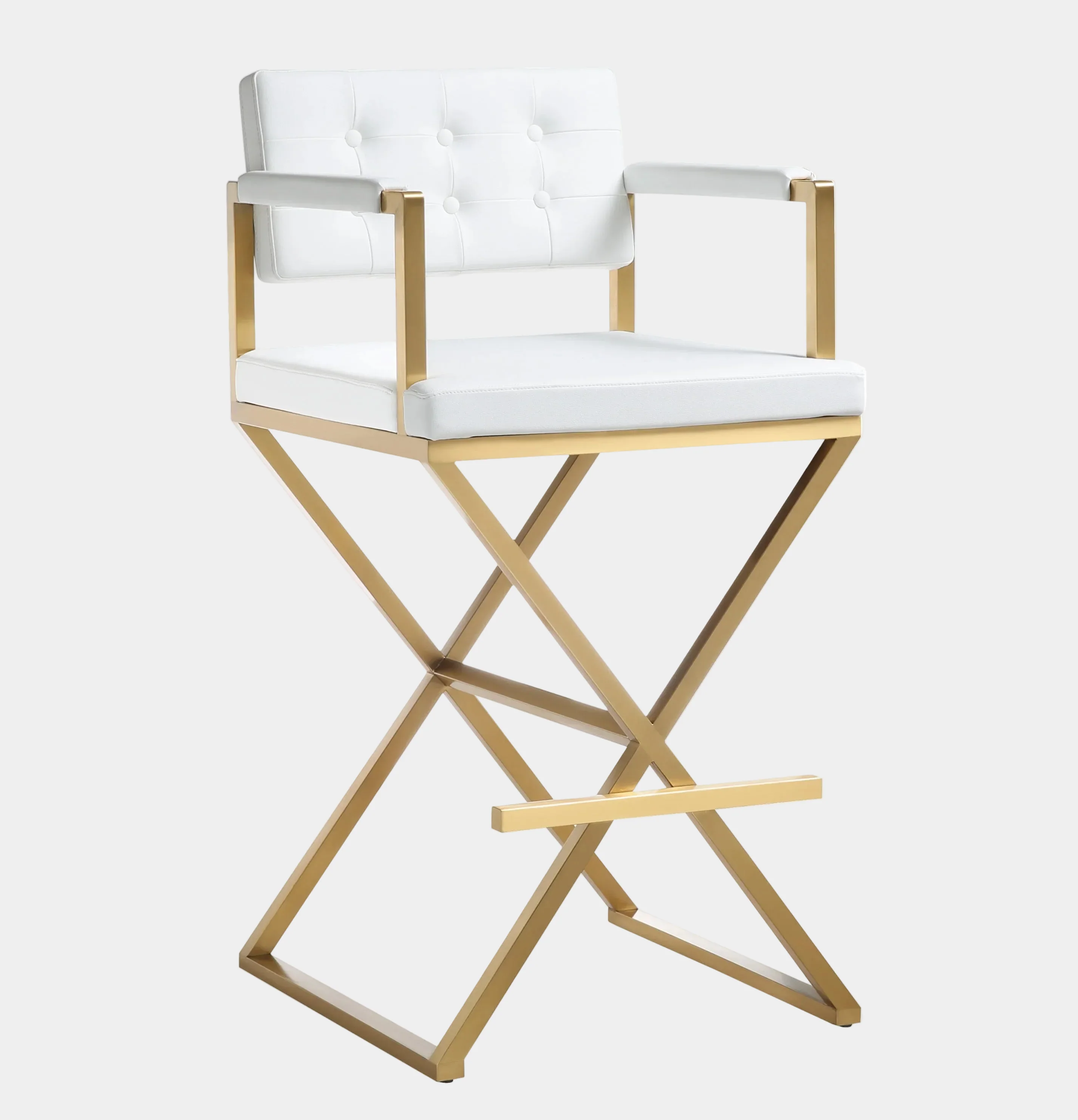 Director Performance Vegan Leather Stool with Gold Base - Image 19
