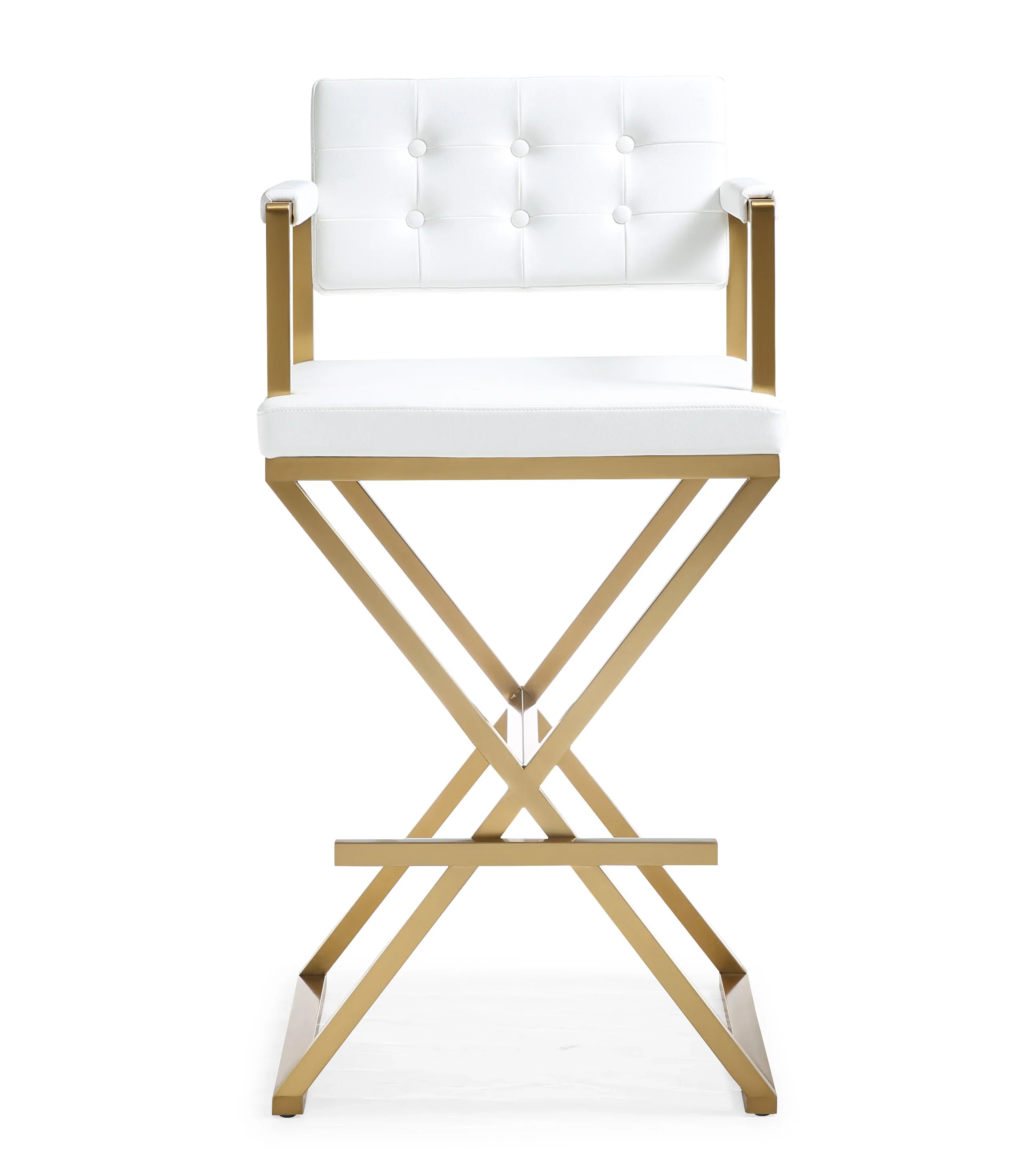 Director Performance Vegan Leather Stool with Gold Base - Image 21