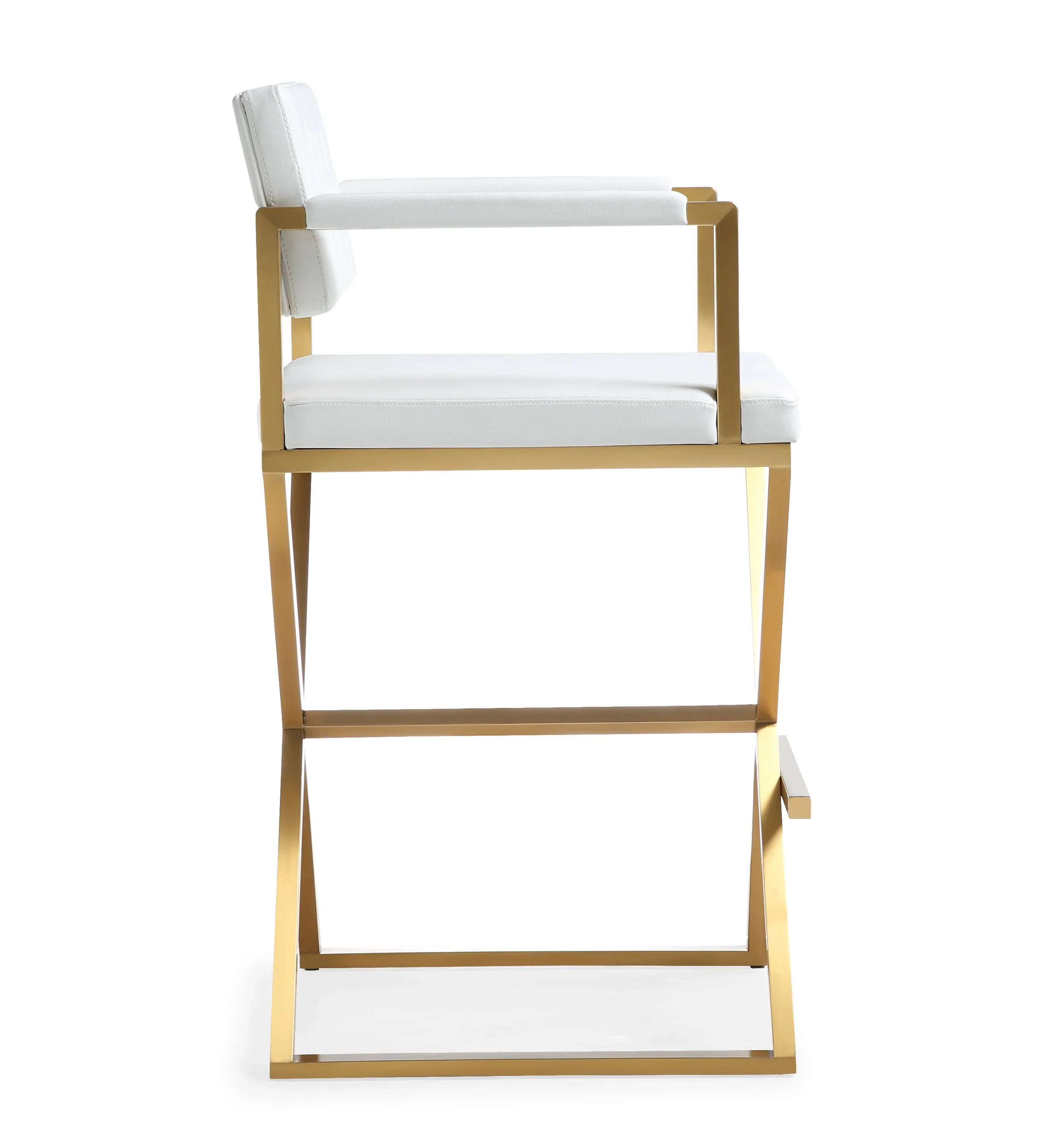 Director Performance Vegan Leather Stool with Gold Base - Image 22