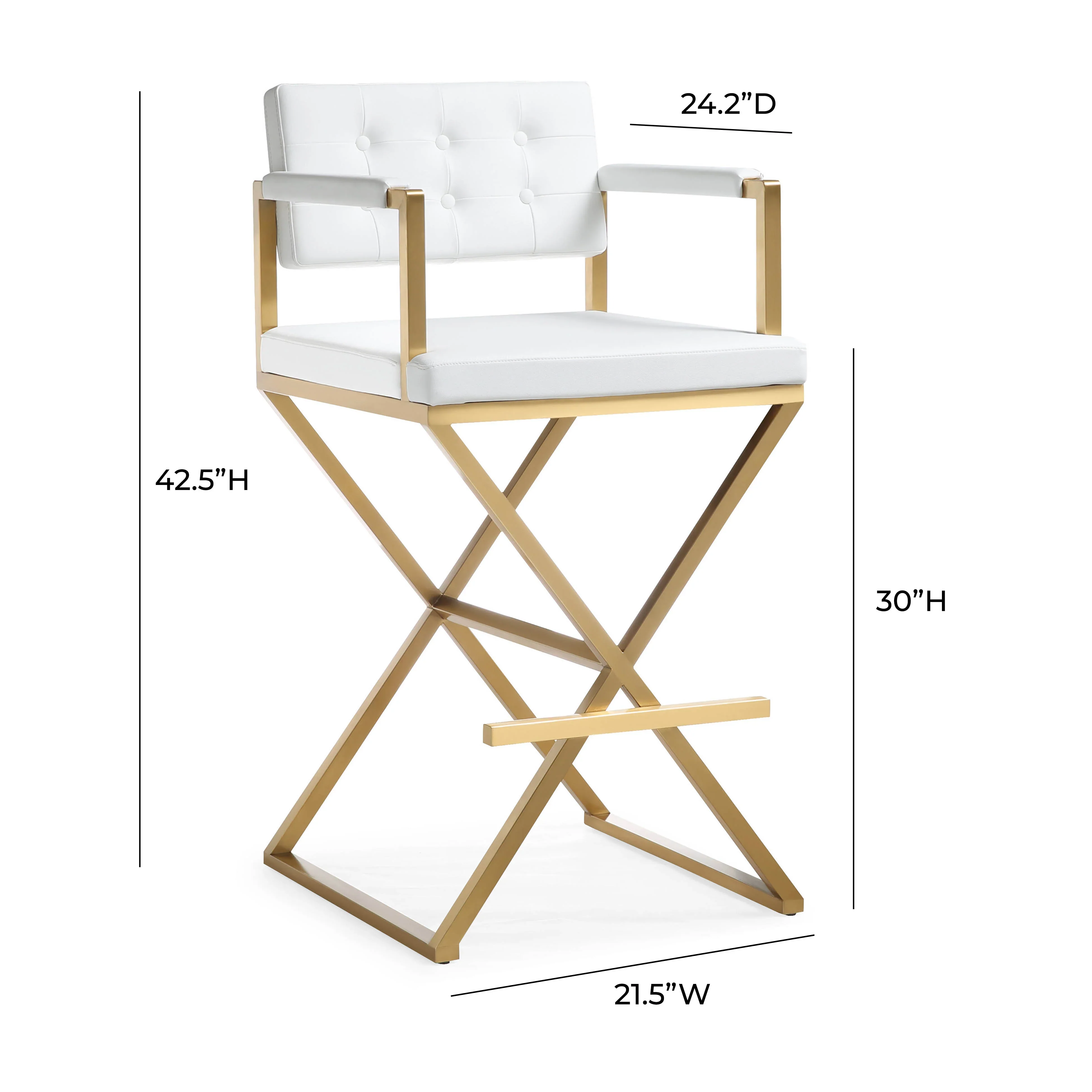Director Performance Vegan Leather Stool with Gold Base - Image 27