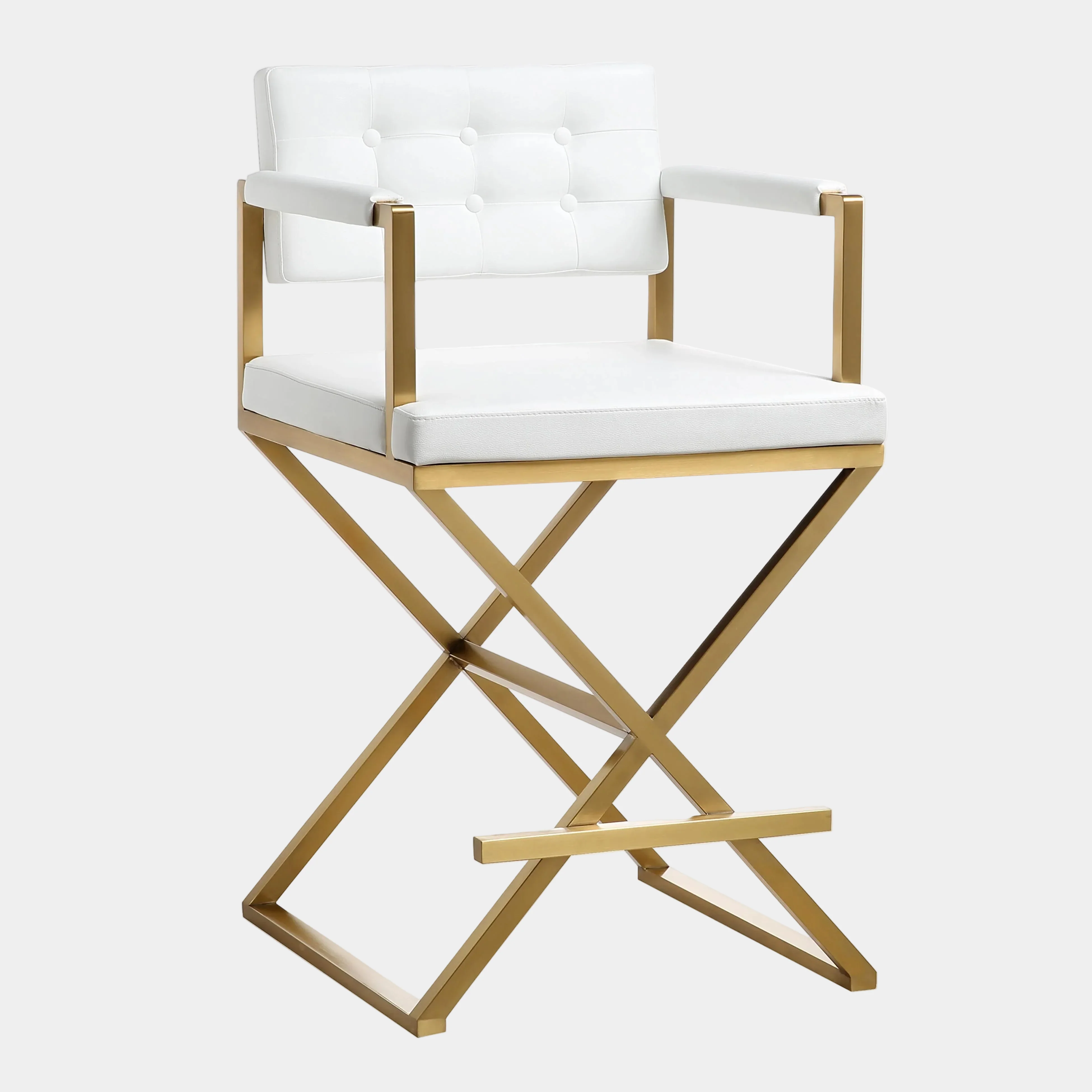 Director Performance Vegan Leather Stool with Gold Base - Image 28