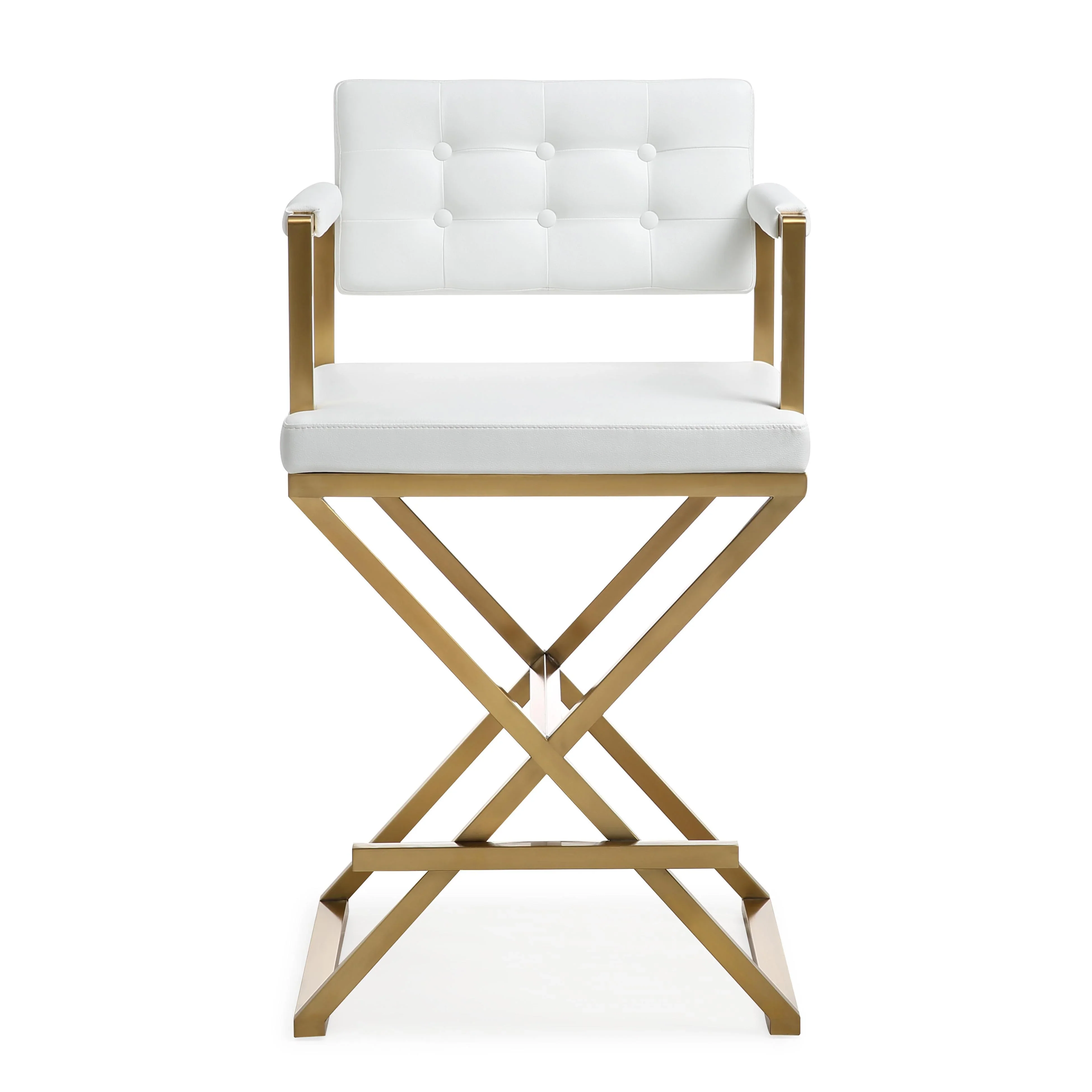 Director Performance Vegan Leather Stool with Gold Base - Image 30