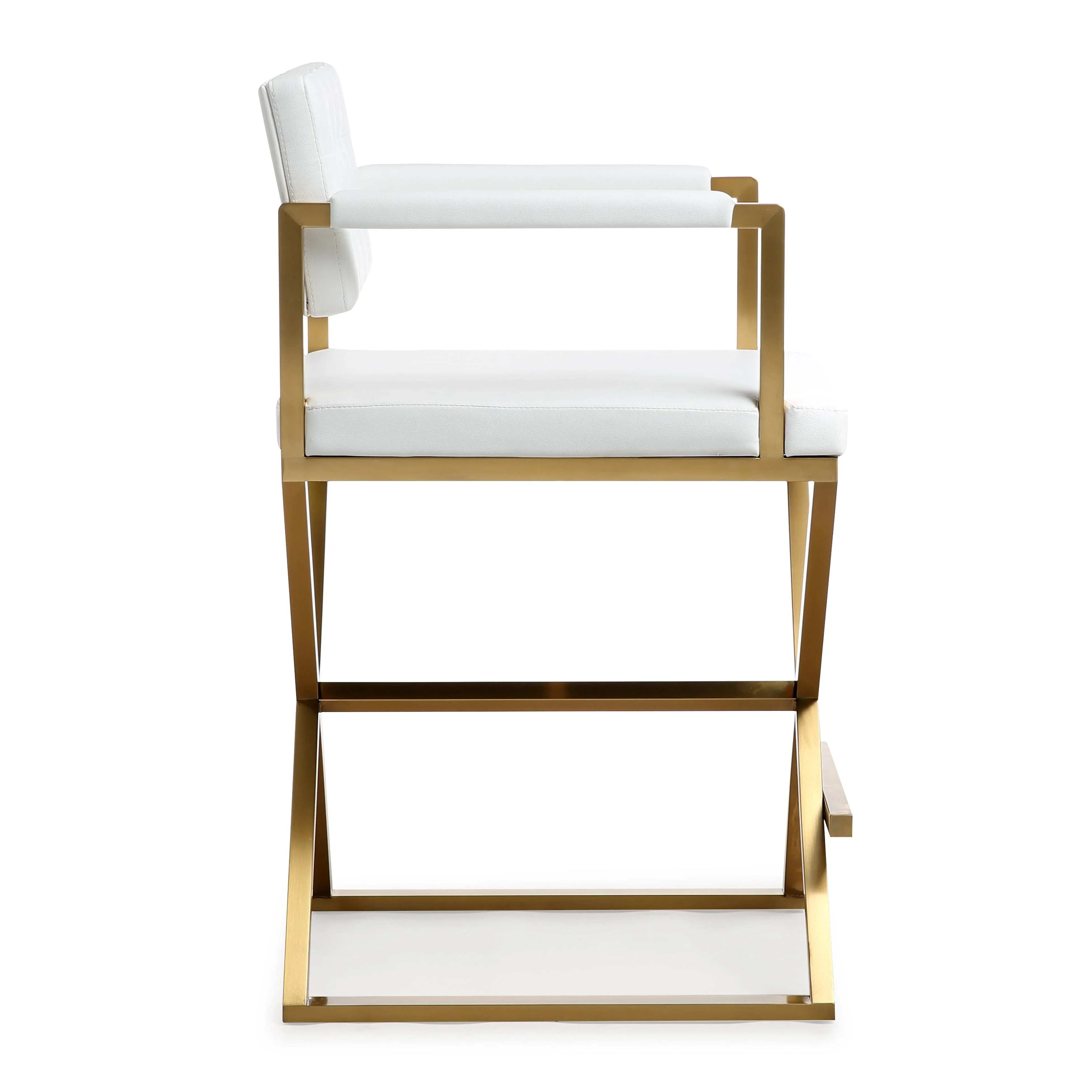 Director Performance Vegan Leather Stool with Gold Base - Image 31