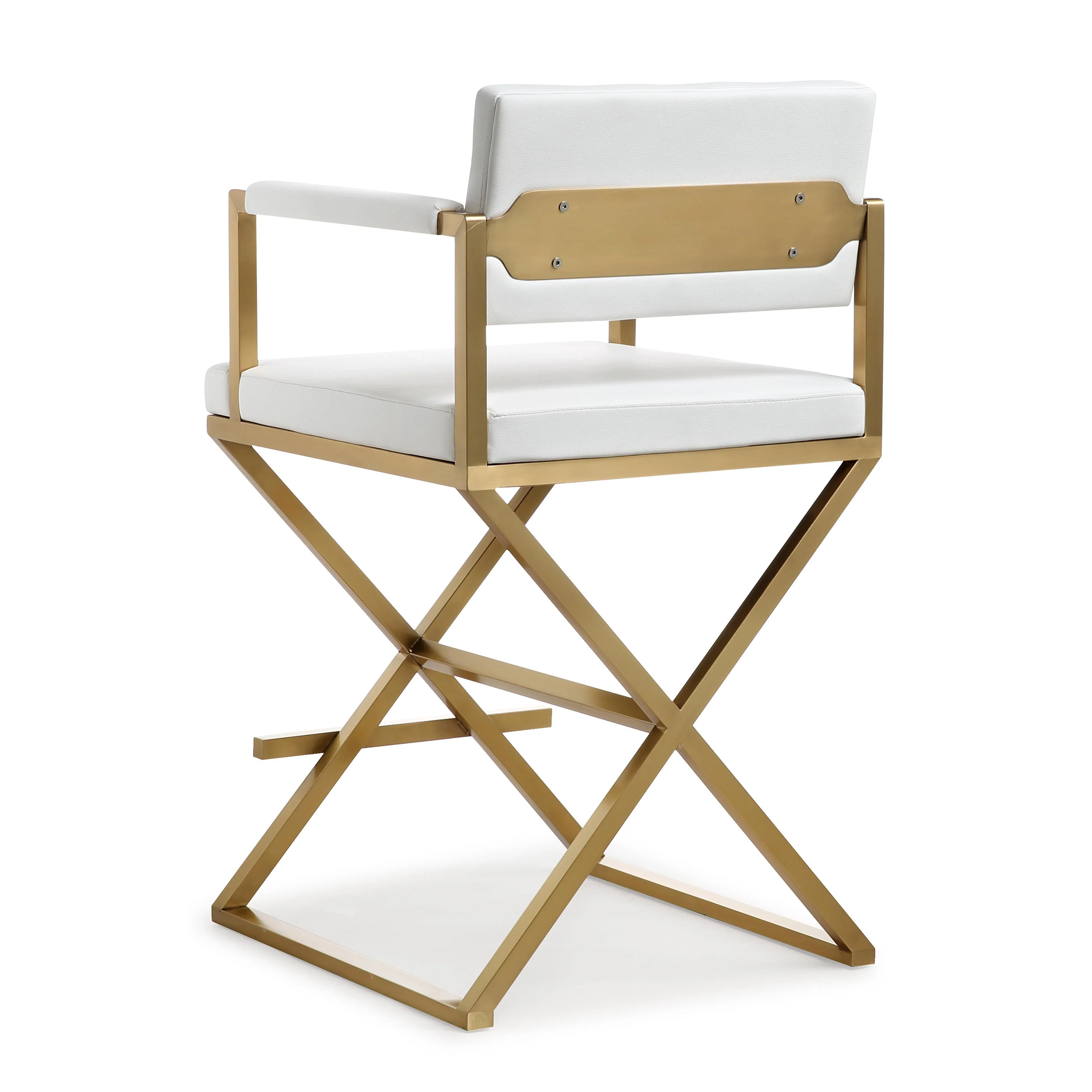 Director Performance Vegan Leather Stool with Gold Base - Image 32