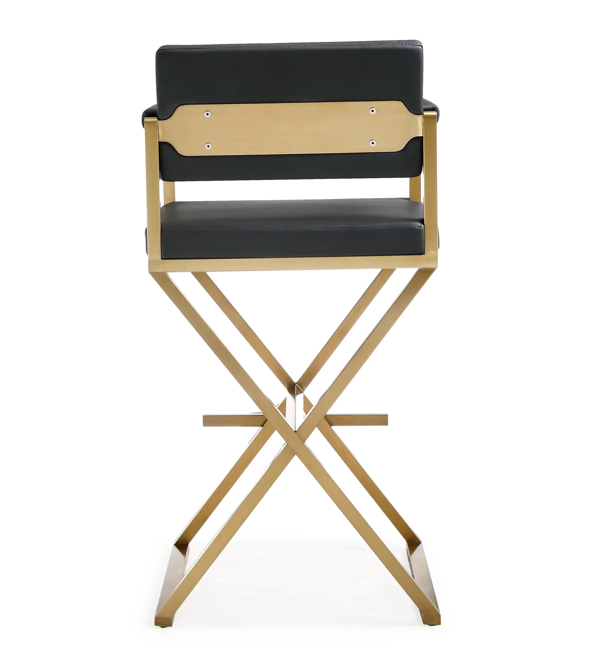 Director Performance Vegan Leather Stool with Gold Base - Image 5