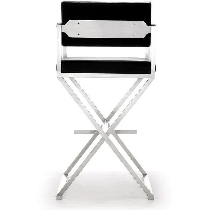 Director Performance Vegan Leather Stool with Silver Base - Image 23
