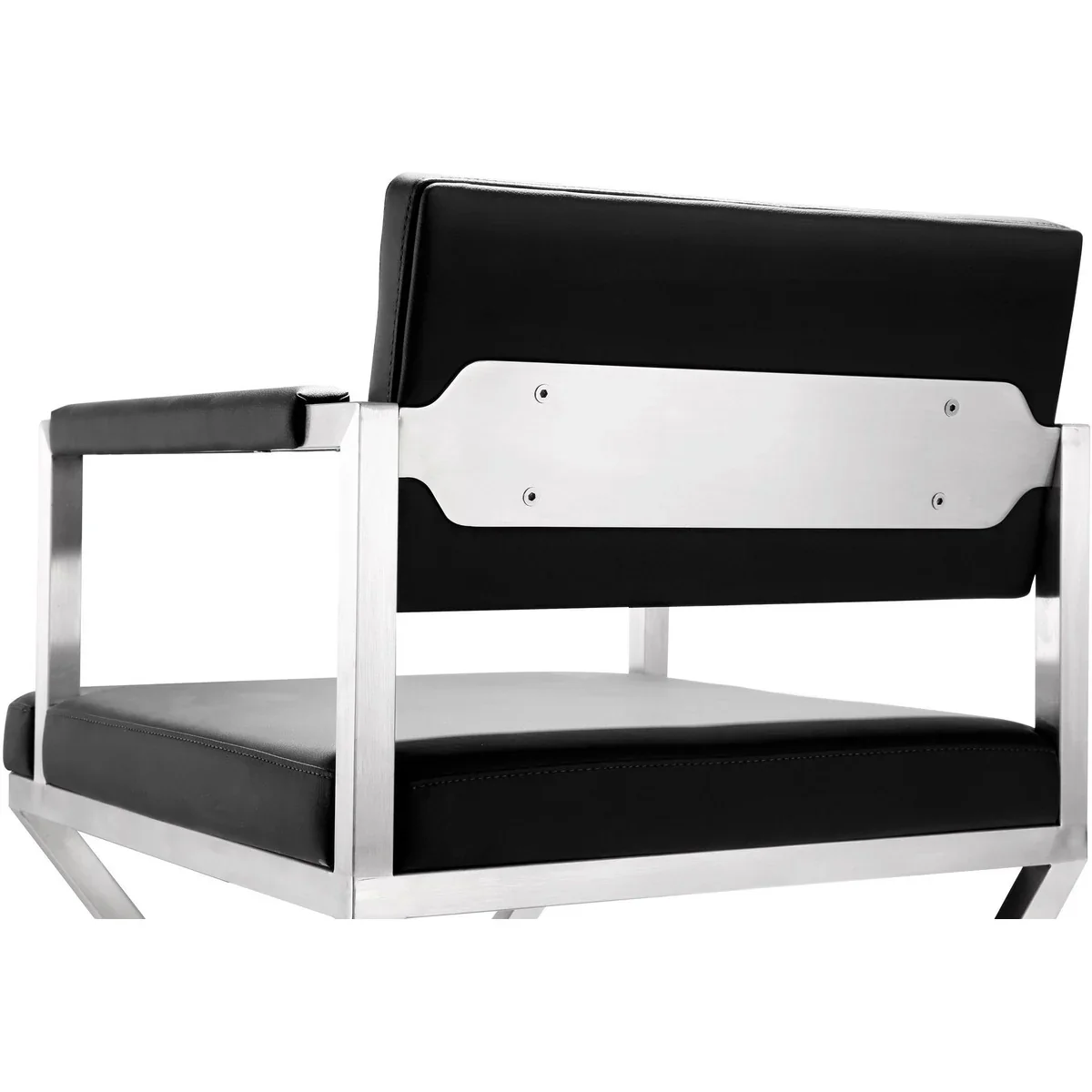 Director Performance Vegan Leather Stool with Silver Base - Image 24