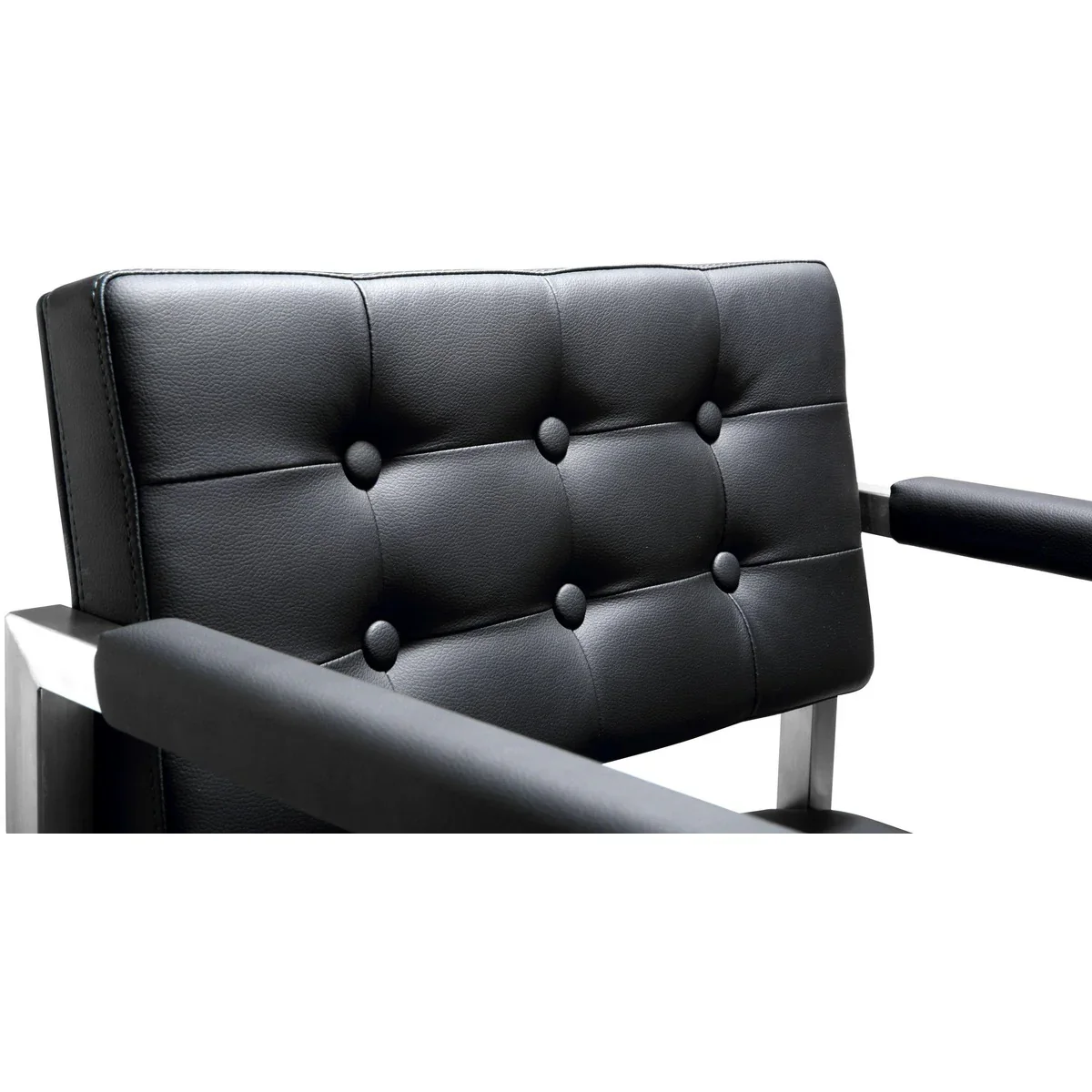 Director Performance Vegan Leather Stool with Silver Base - Image 26