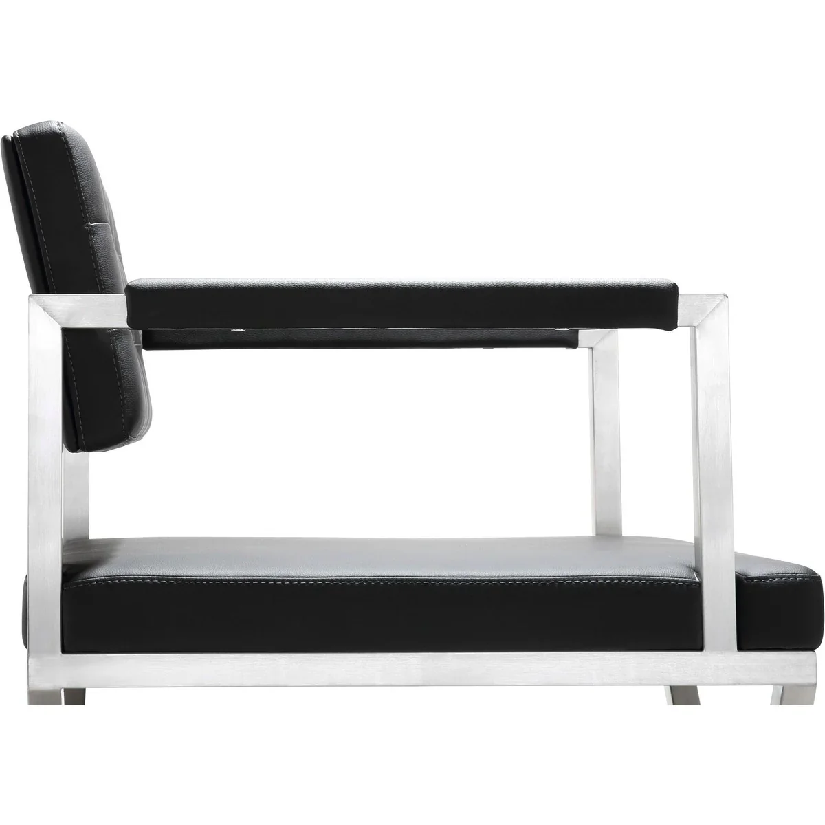 Director Performance Vegan Leather Stool with Silver Base - Image 34