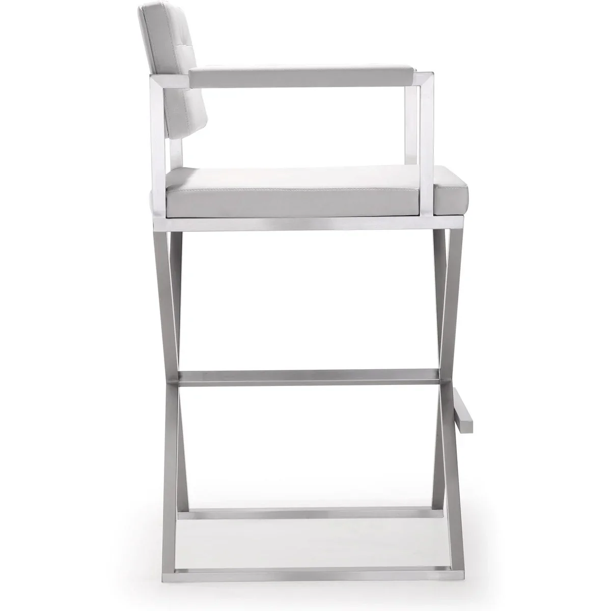 Director Performance Vegan Leather Stool with Silver Base - Image 4