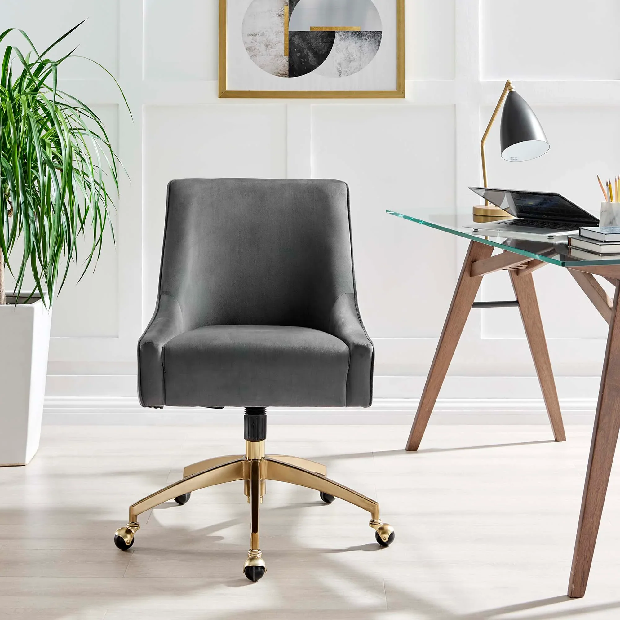 Discern Performance Velvet Office Chair - Image 5