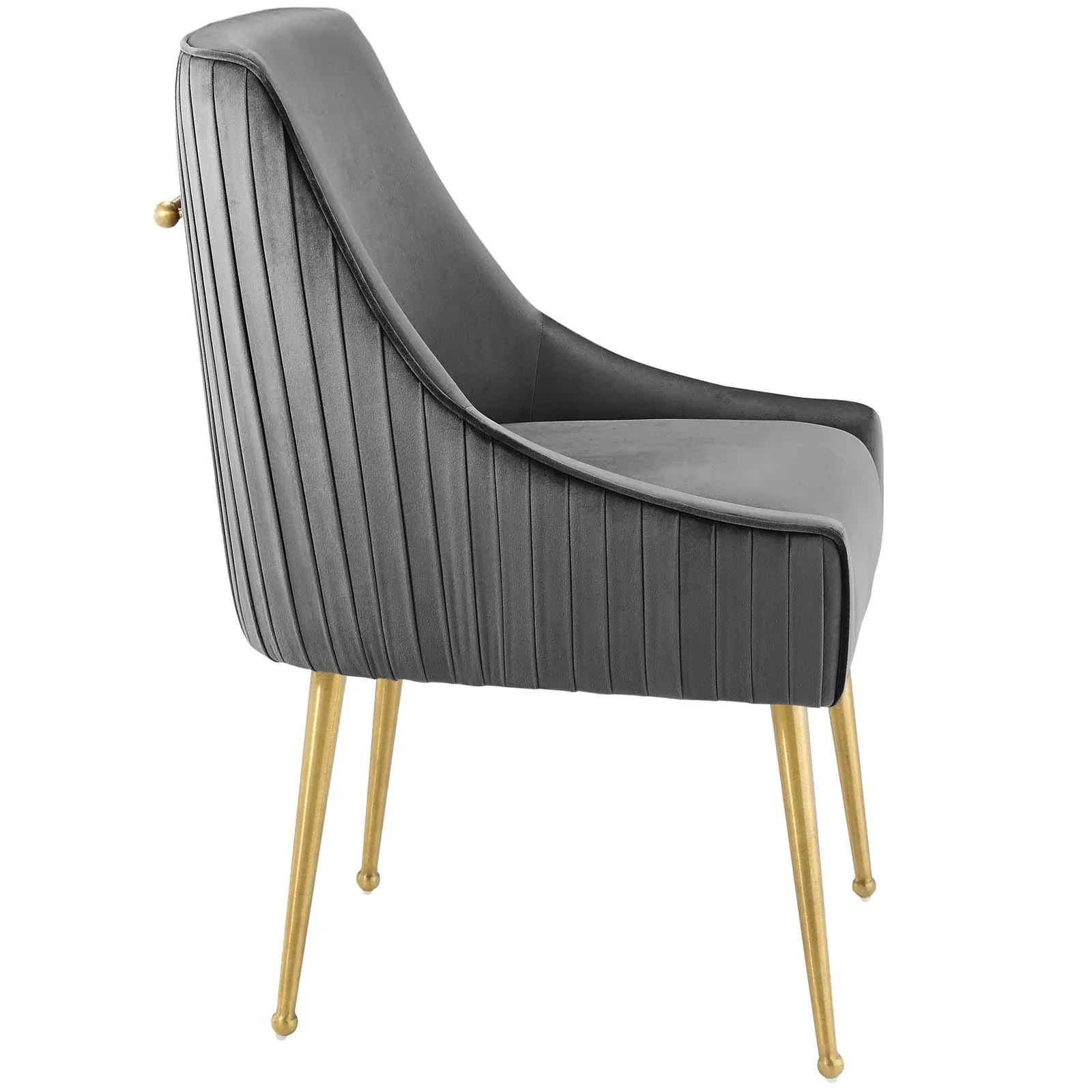 Discern Pleated Back Upholstered Performance Velvet Dining Chair - Image 2