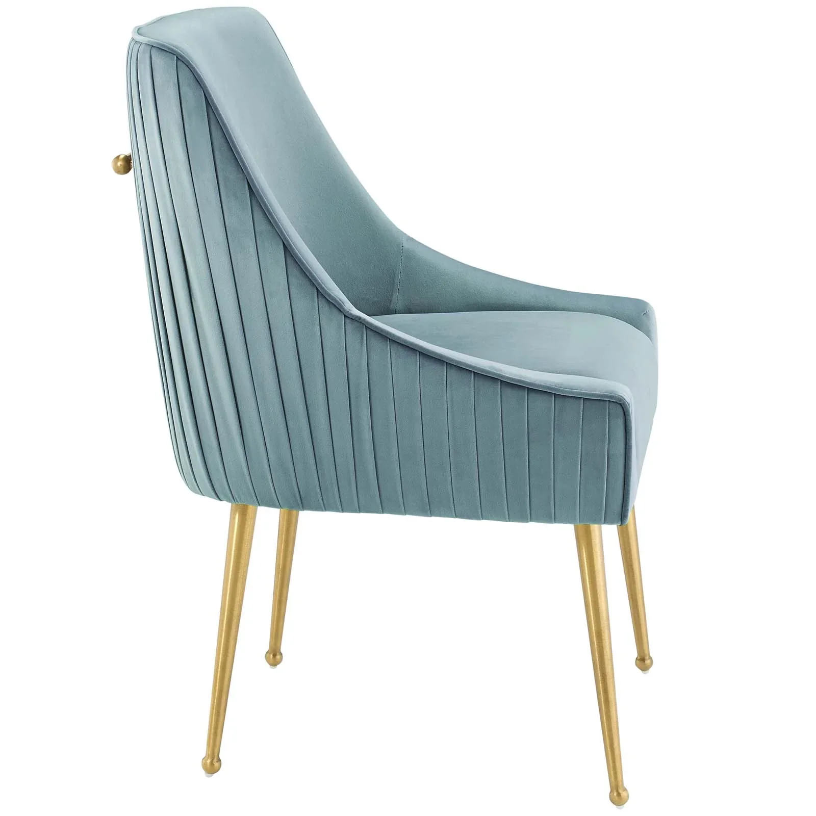 Discern Pleated Back Upholstered Performance Velvet Dining Chair - Image 8