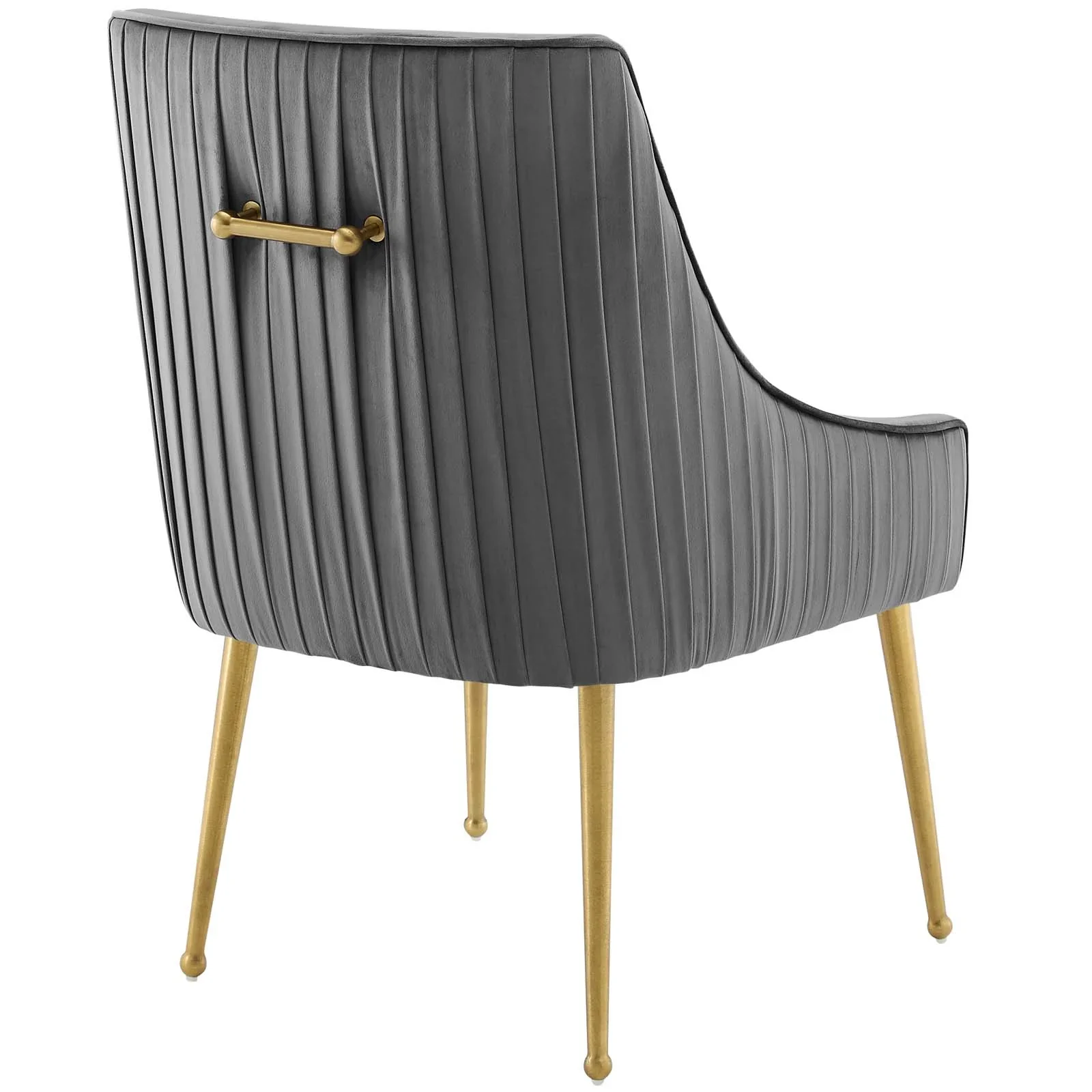 Discern Pleated Back Upholstered Performance Velvet Dining Chair Set of 2 - Image 4
