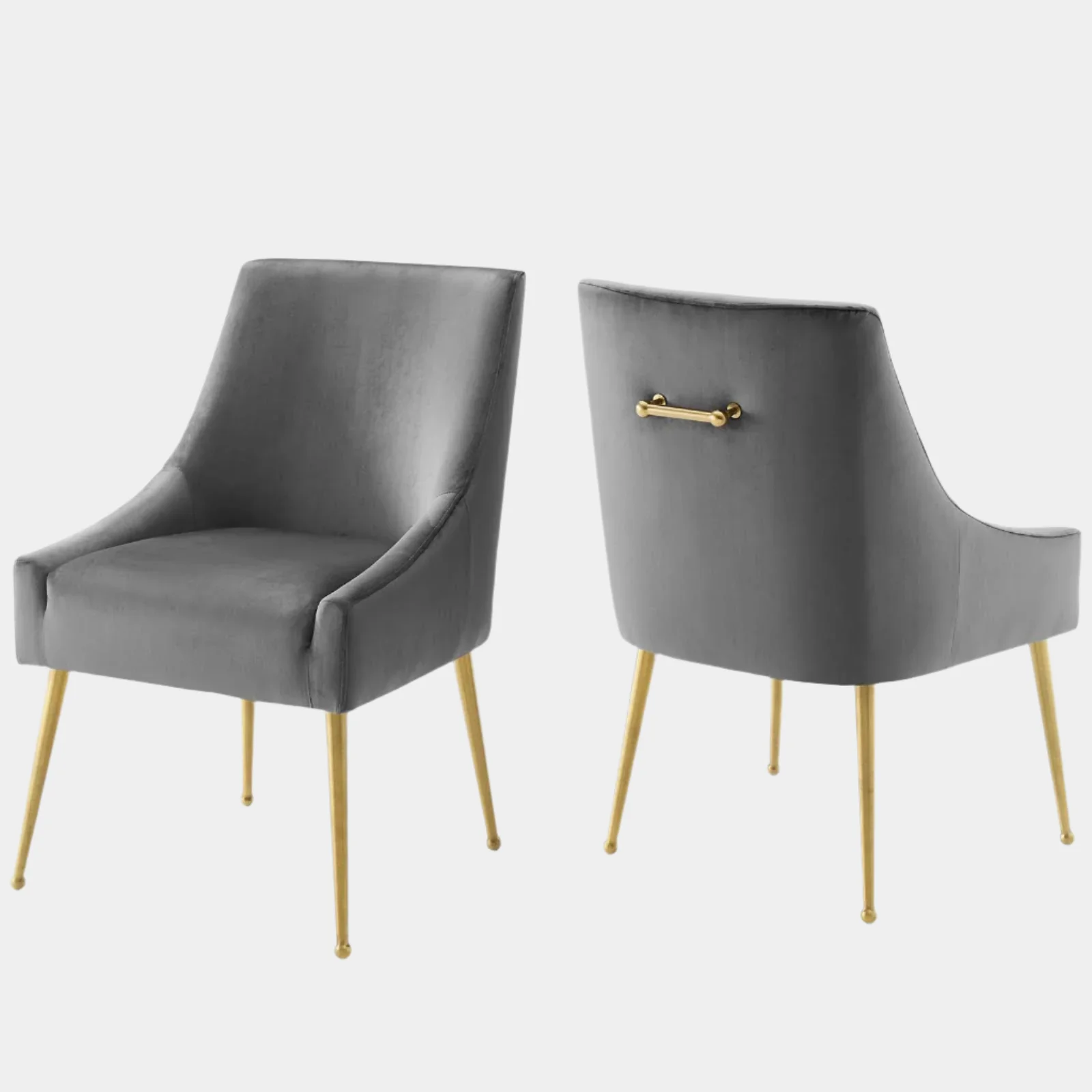 Discern Upholstered Performance Velvet Dining Chair Set of 2 - Image 5