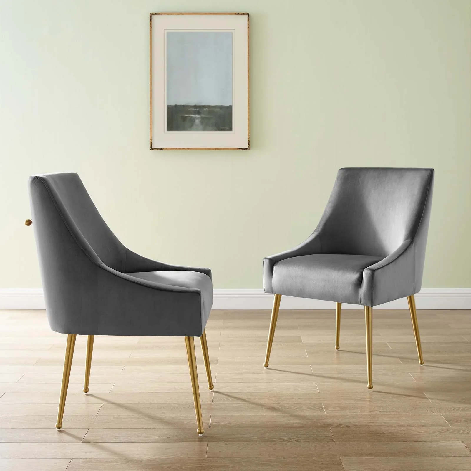 Discern Upholstered Performance Velvet Dining Chair Set of 2 - Image 6