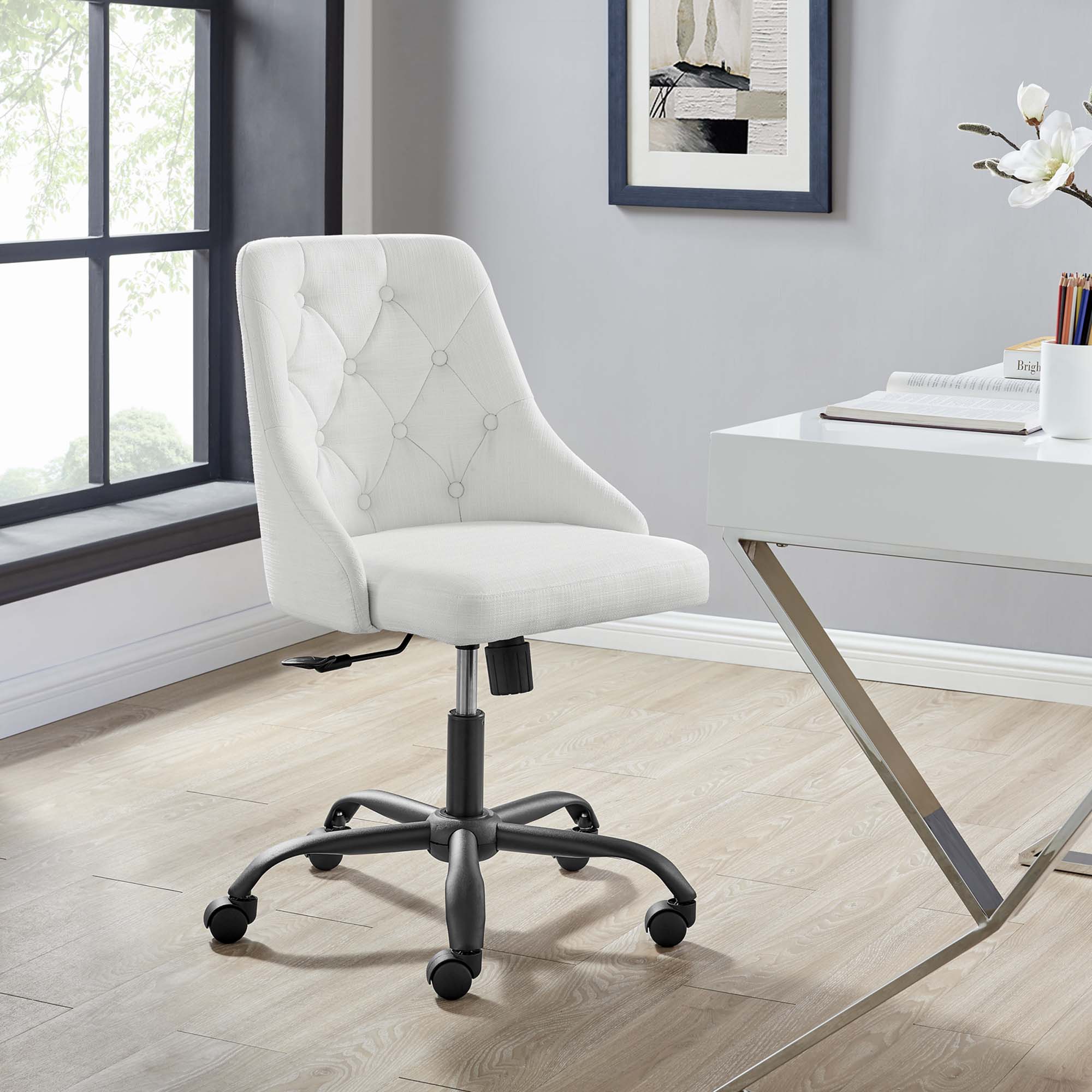 Distinct Tufted Swivel Upholstered Office Chair - Image 7
