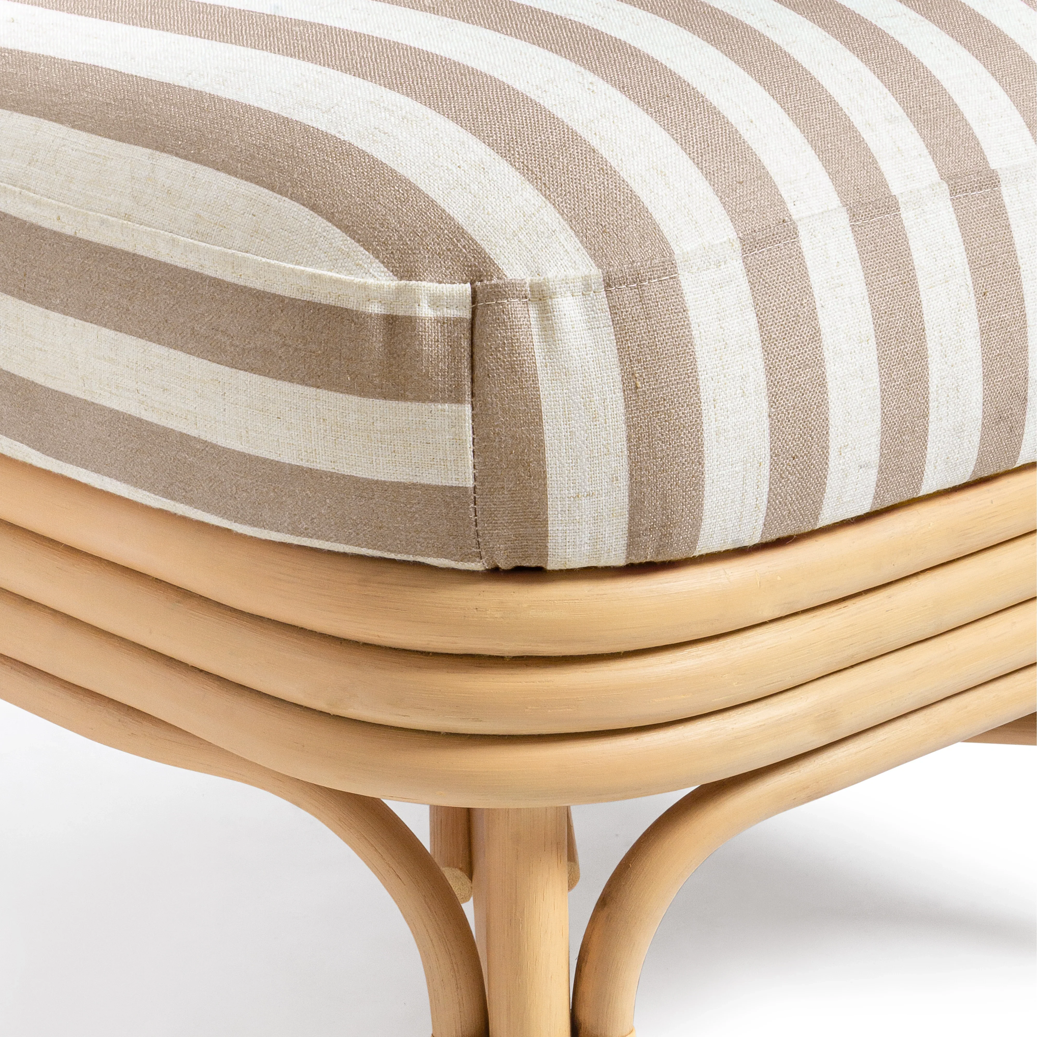 Dorine Striped Performance Linen & Rattan Accent Chair - Image 13