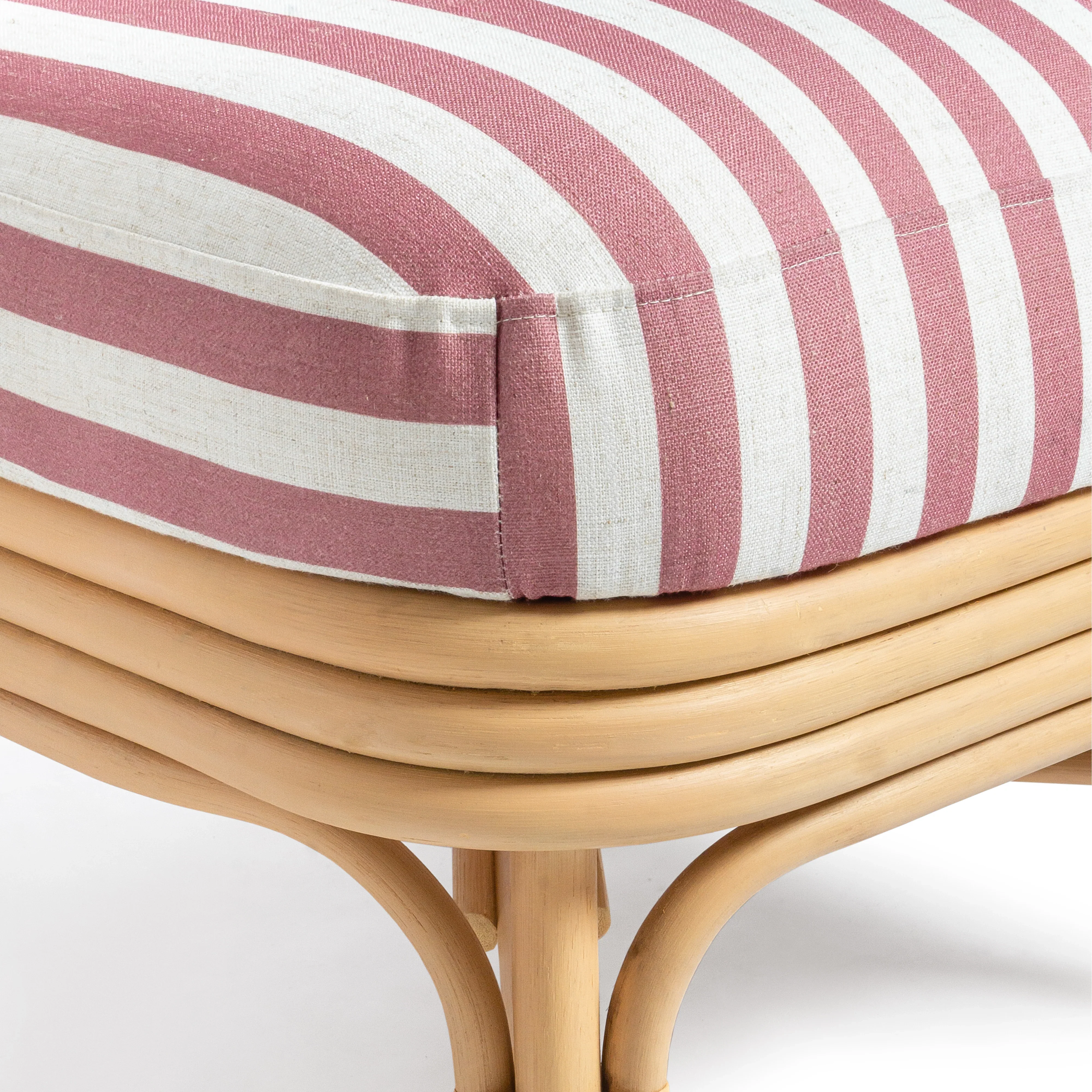 Dorine Striped Performance Linen & Rattan Accent Chair - Image 19