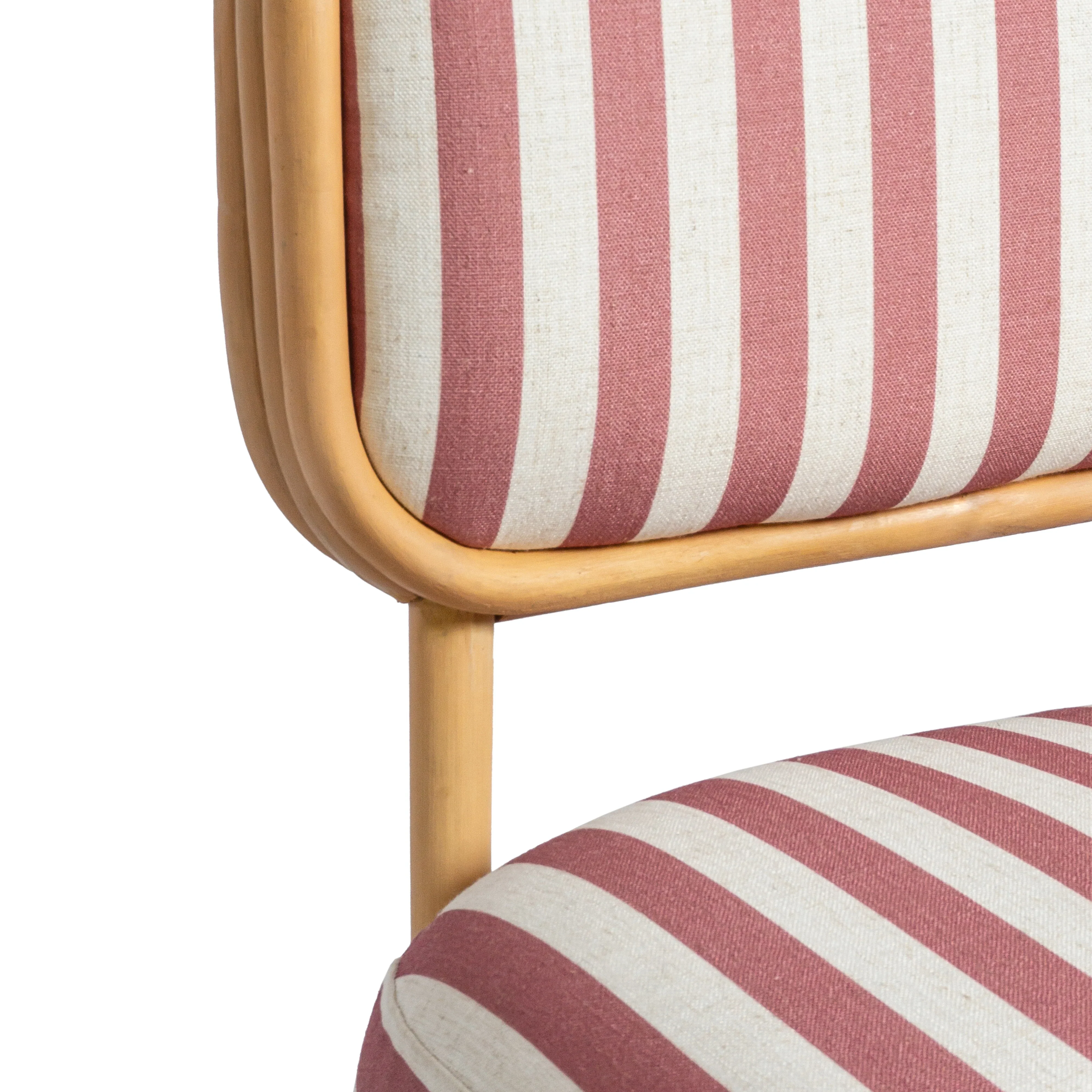 Dorine Striped Performance Linen & Rattan Accent Chair - Image 20