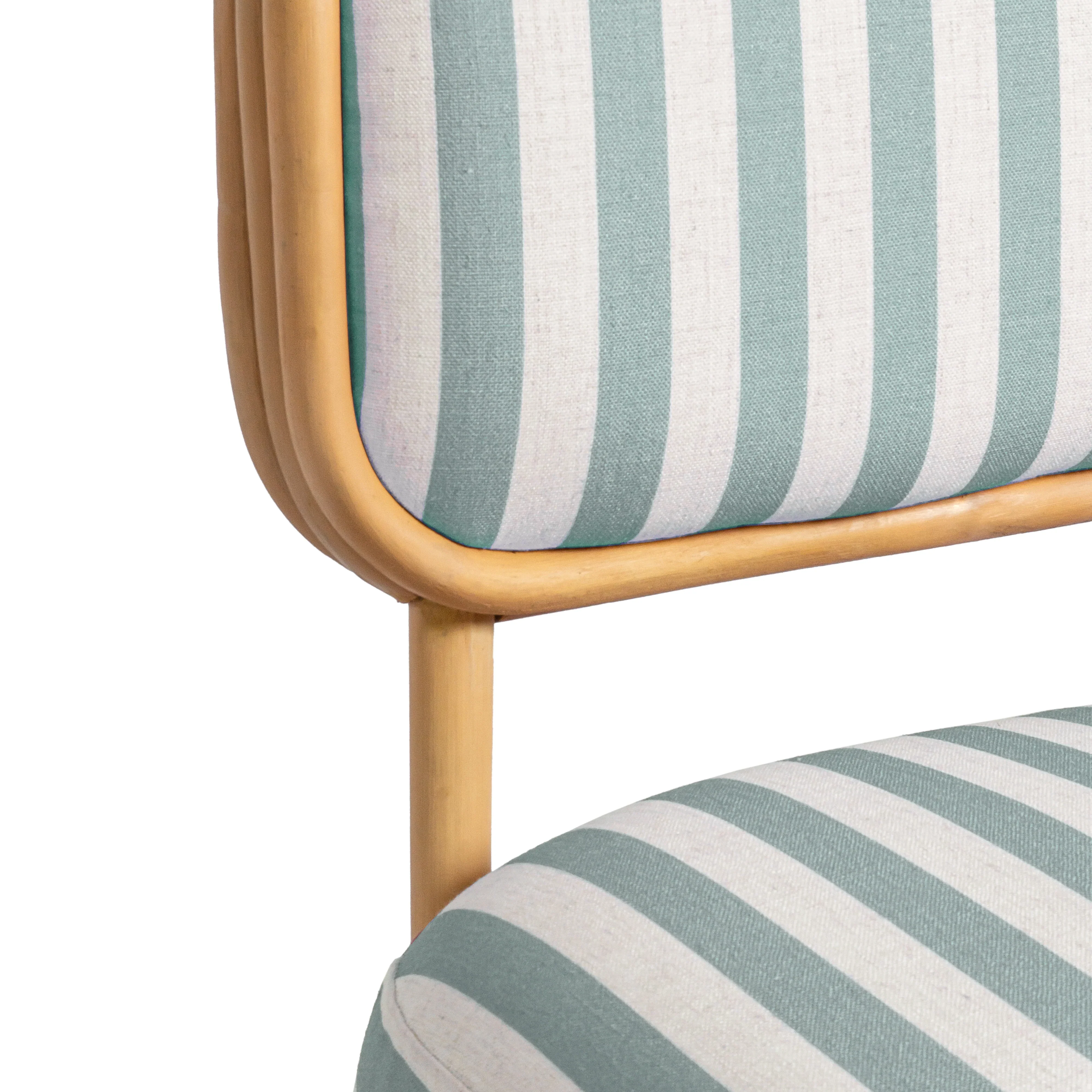 Dorine Striped Performance Linen & Rattan Accent Chair - Image 5