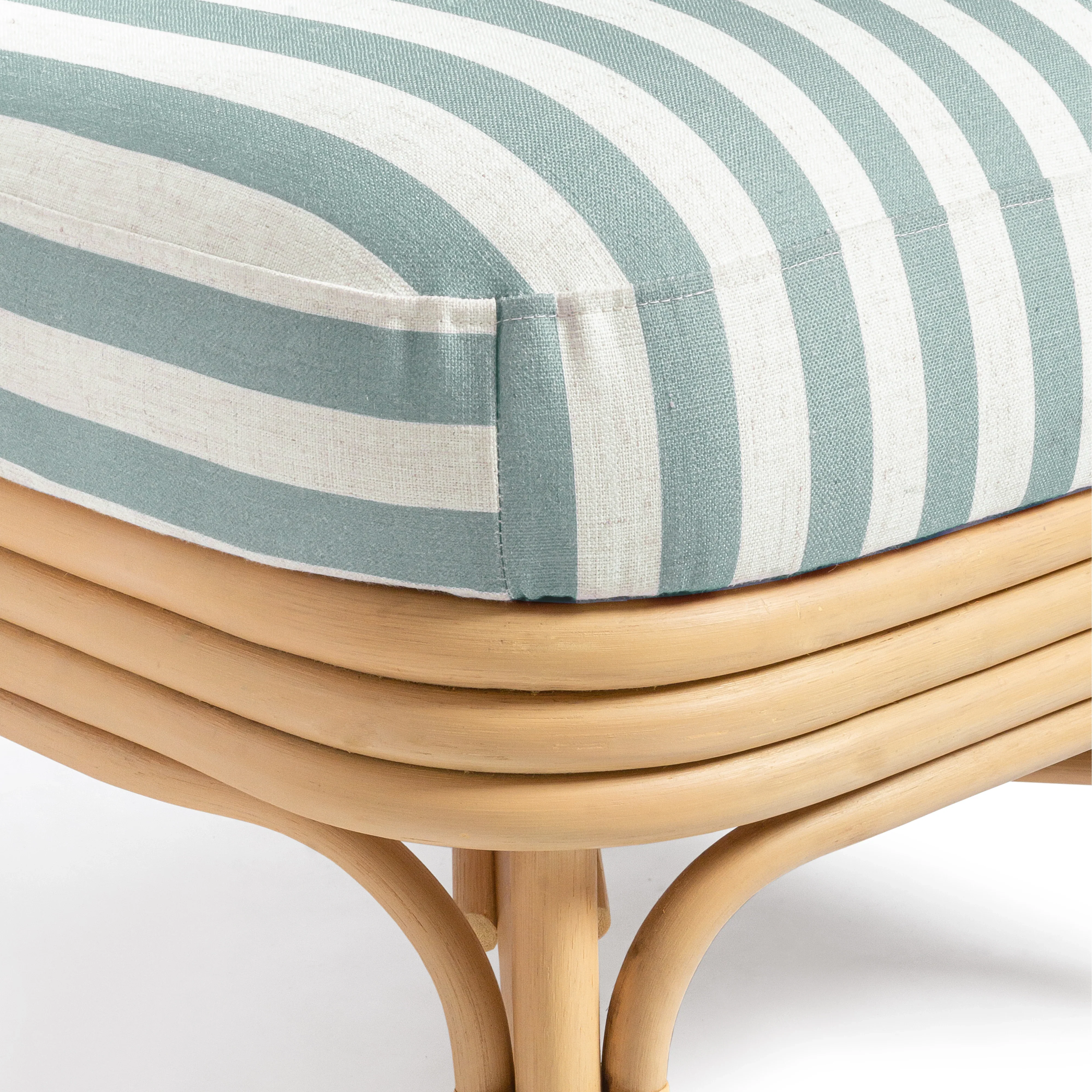 Dorine Striped Performance Linen & Rattan Accent Chair - Image 6